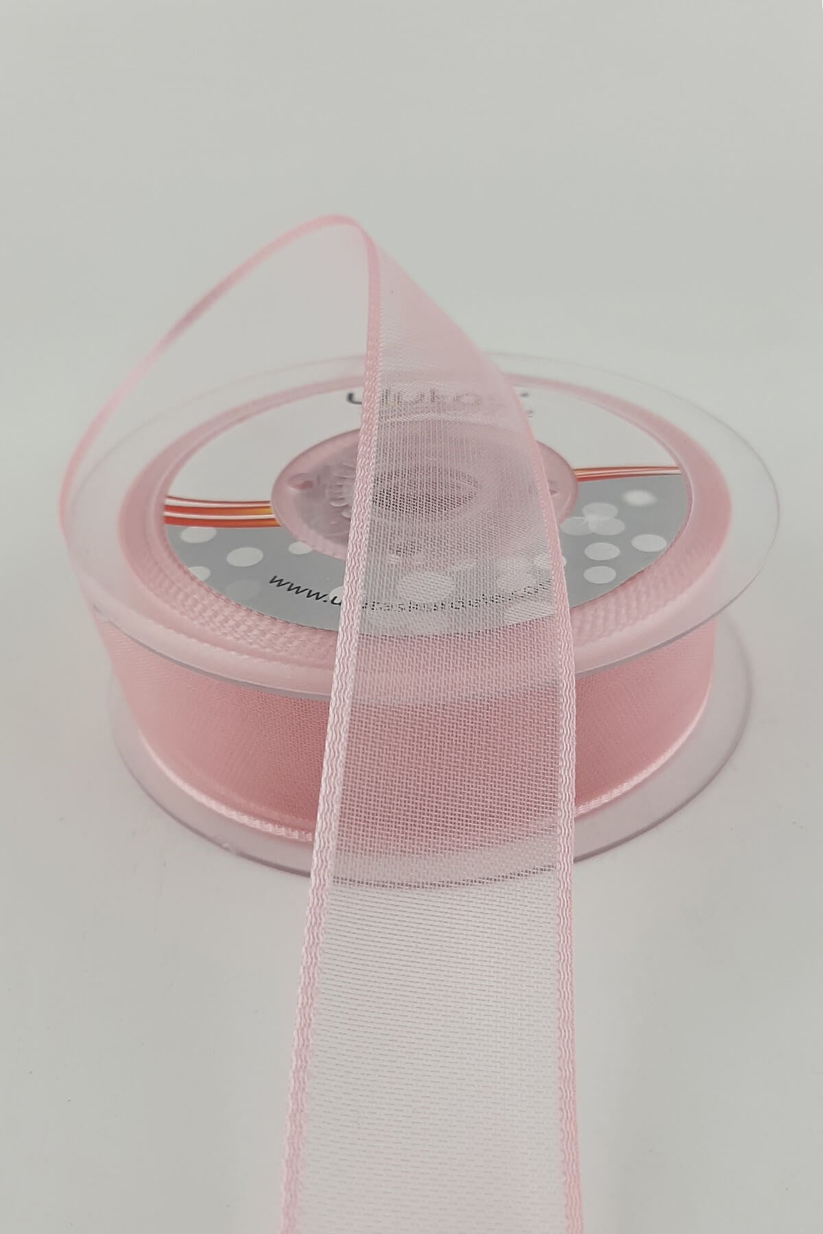 Pembe Düz Şifon Kurdele 2,5 cm 20 mt