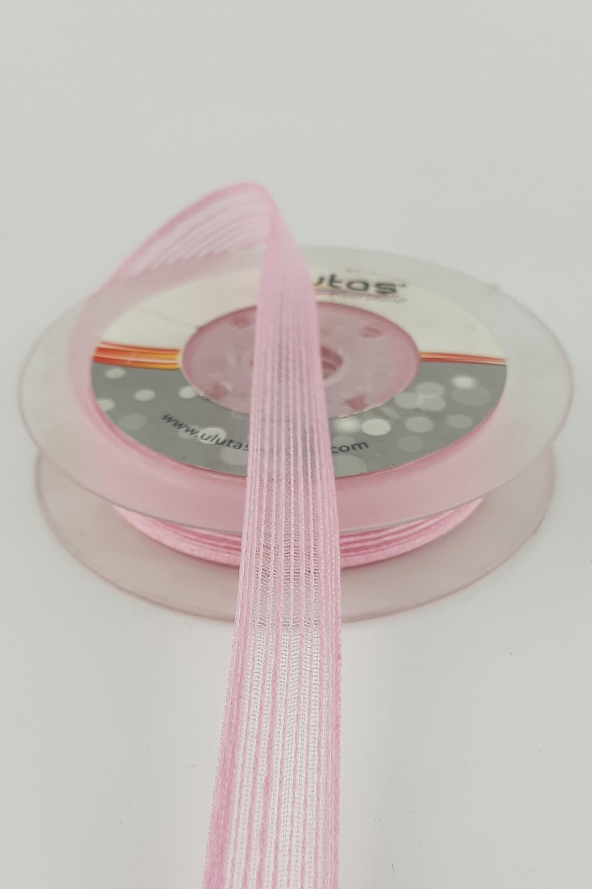 Pembe Keten Efektli Kurdele 1,5 cm 10 mt