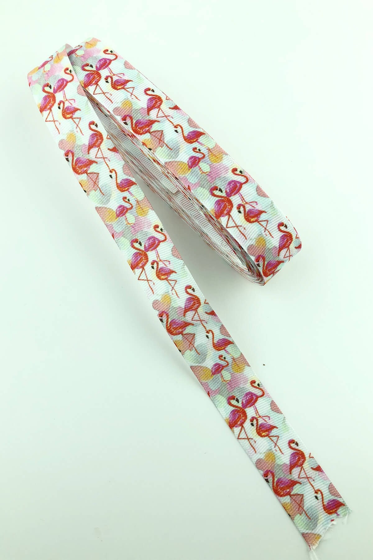 Soft Flamingo desenli Grogren Kurdele 10 Mt