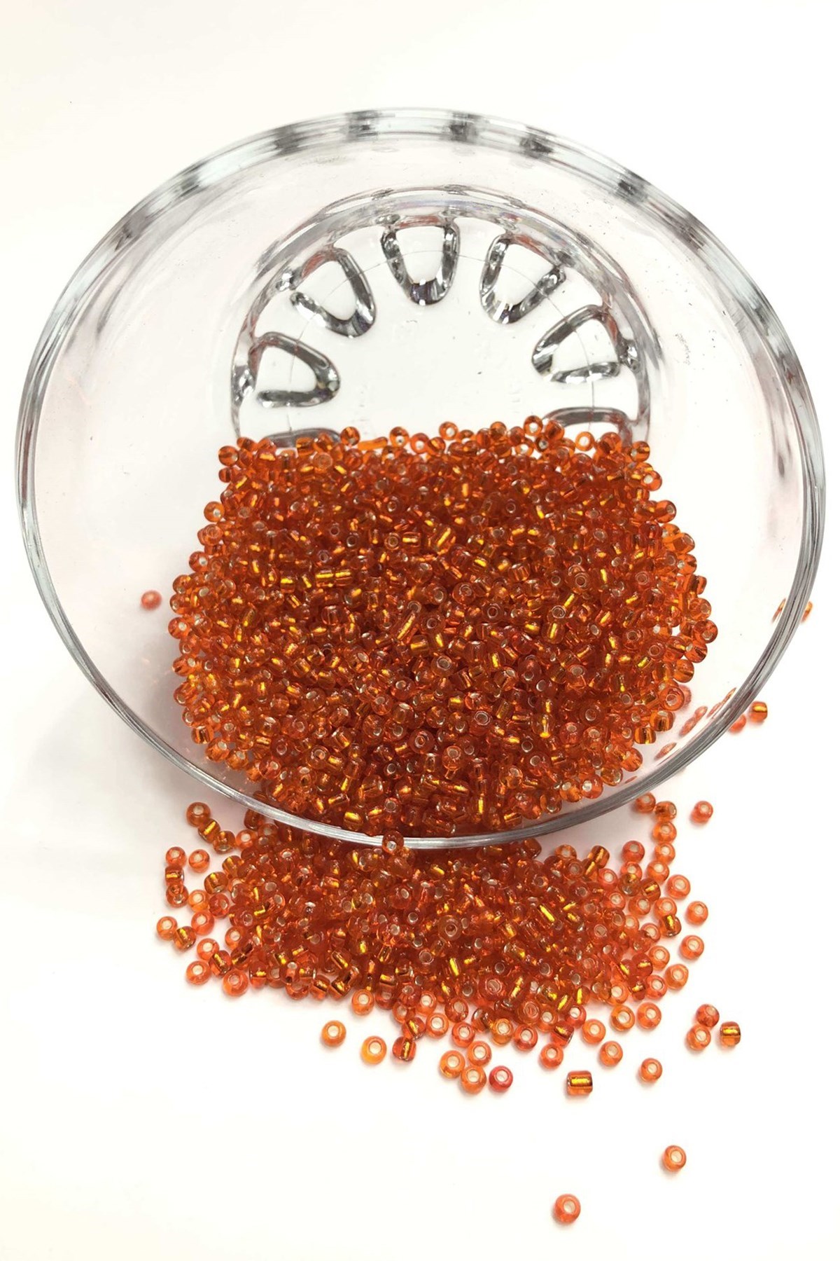 Turuncu Kum Boncuk Orta Boy 3 mm 50 gr