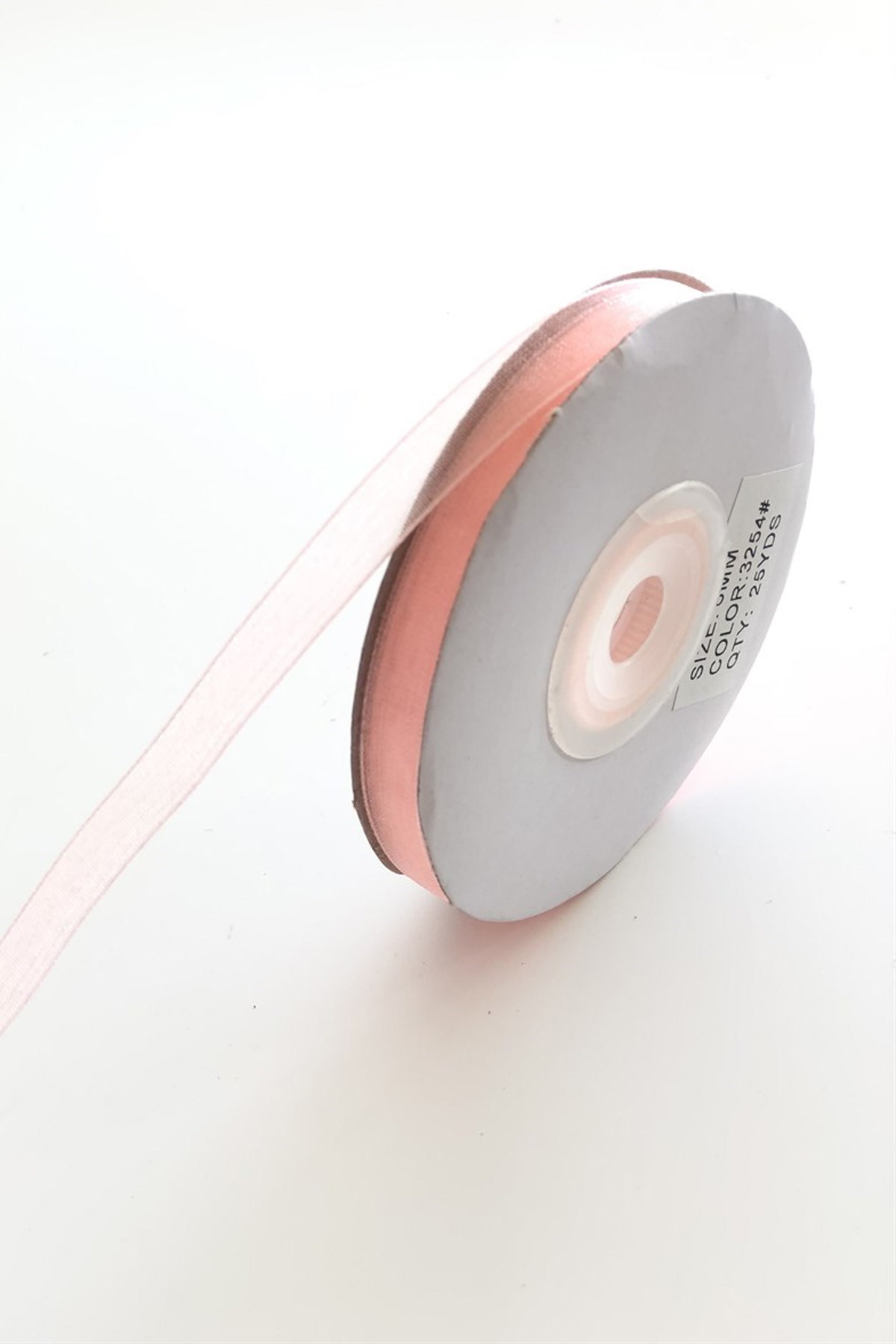 Yavruağzı Rengi Organze Kurdele 1 cm