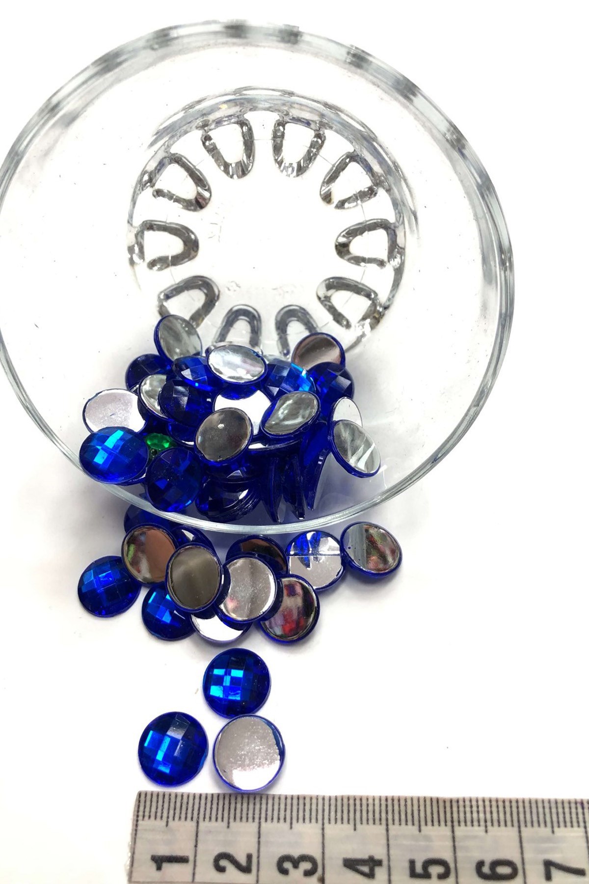 Yuvarlak Saks Mavi Plastik Dikme Taş 20 gr