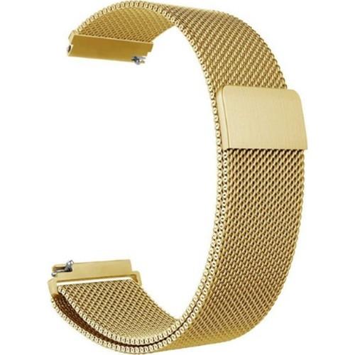 Amazfit Bip Lite Için Metal Mıknatıslı Milanese Kordon Gold