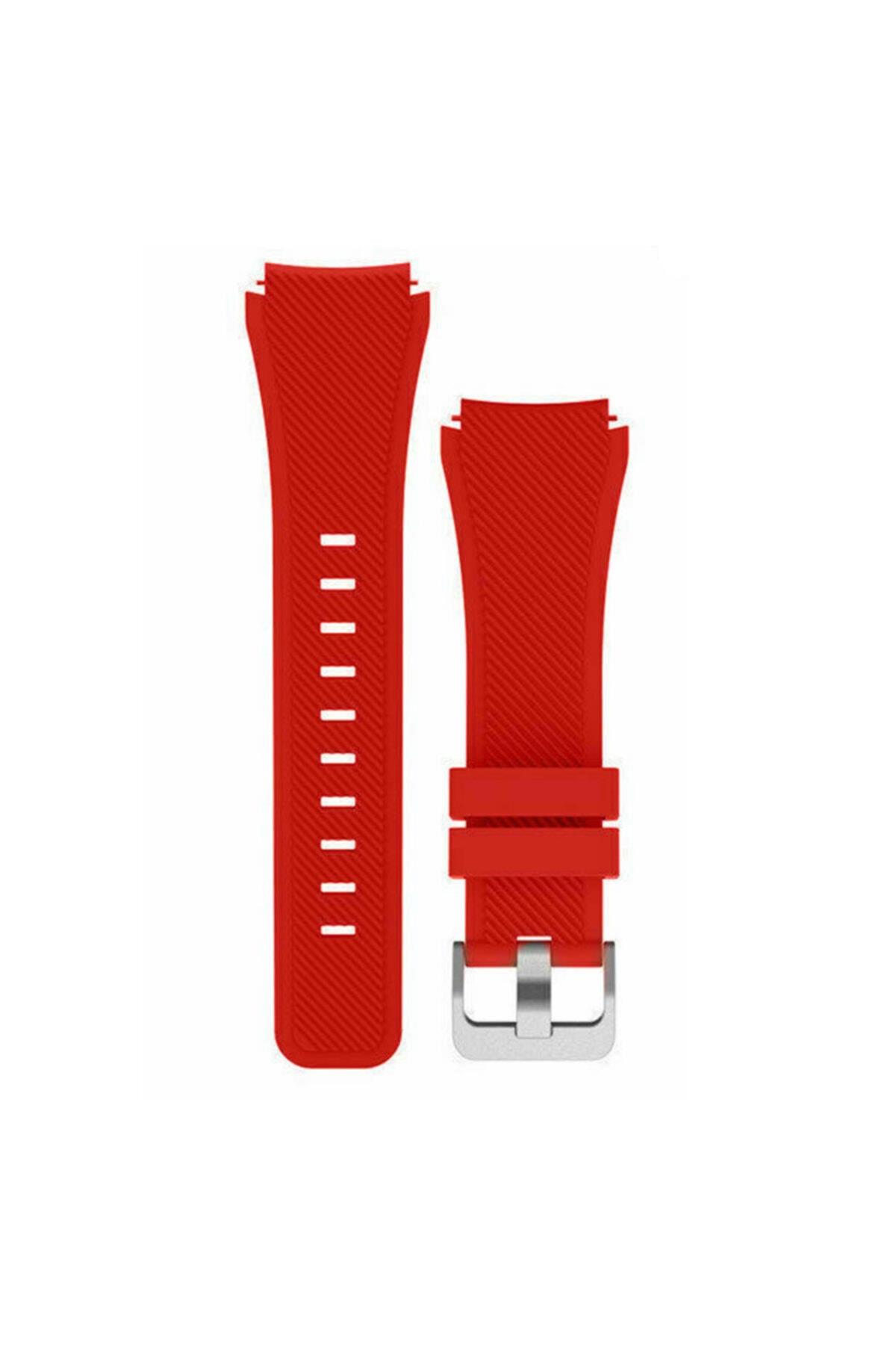 Amazfit Gtr 47 Mm Lite Için Silikon Kordon Kırmızı