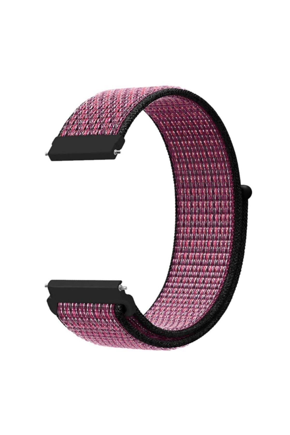Amazfit Gtr 47 Mm(A1902) Için Dokuma Kordon Pink Blast\true Berry