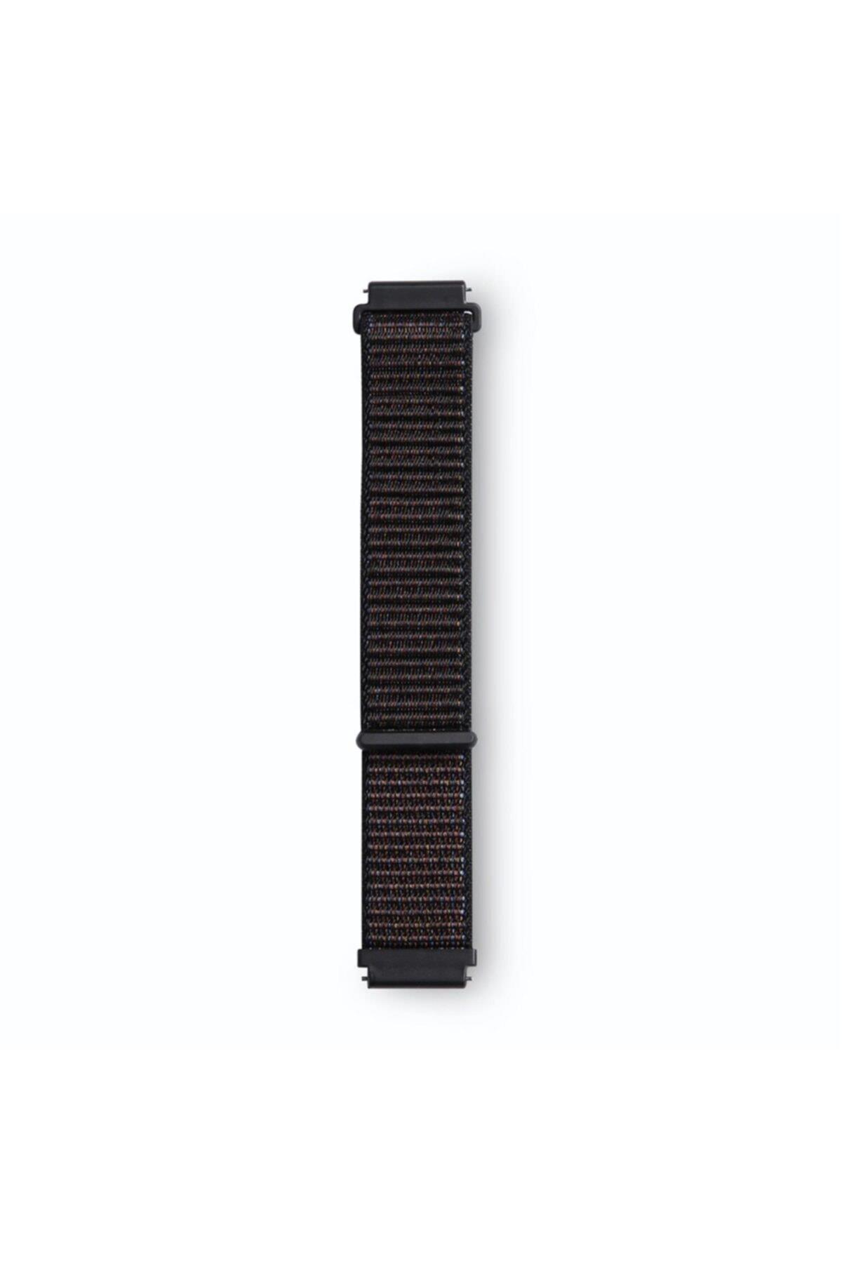 Amazfit Health Watch(bip 2) Için Dokuma Kordon Siyah Kırmızı Noktalı