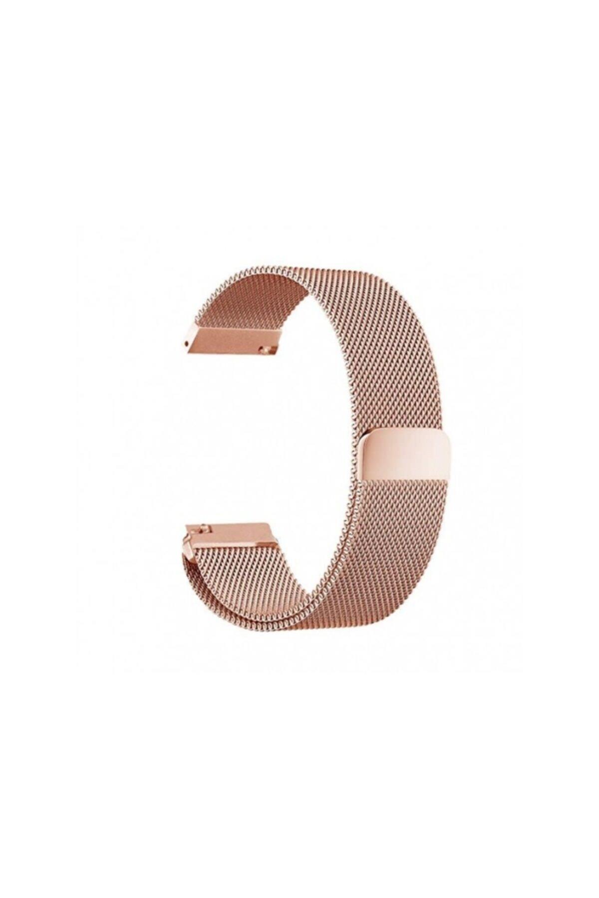 Amazfit Nexo Için Metal Mıknatıslı Milanese Kordon Rose Gold