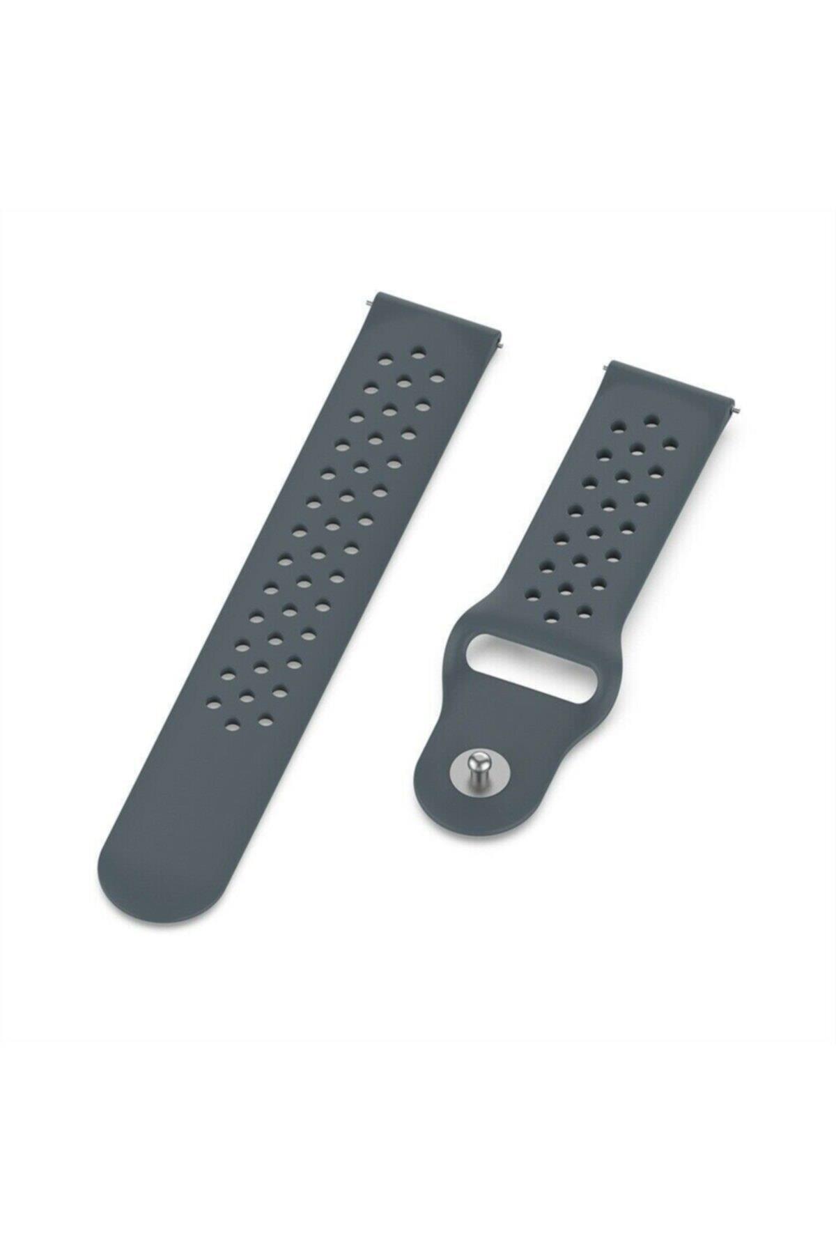 Amazfit Nexo Uyumlu Gri Delikli Silikon Kordon
