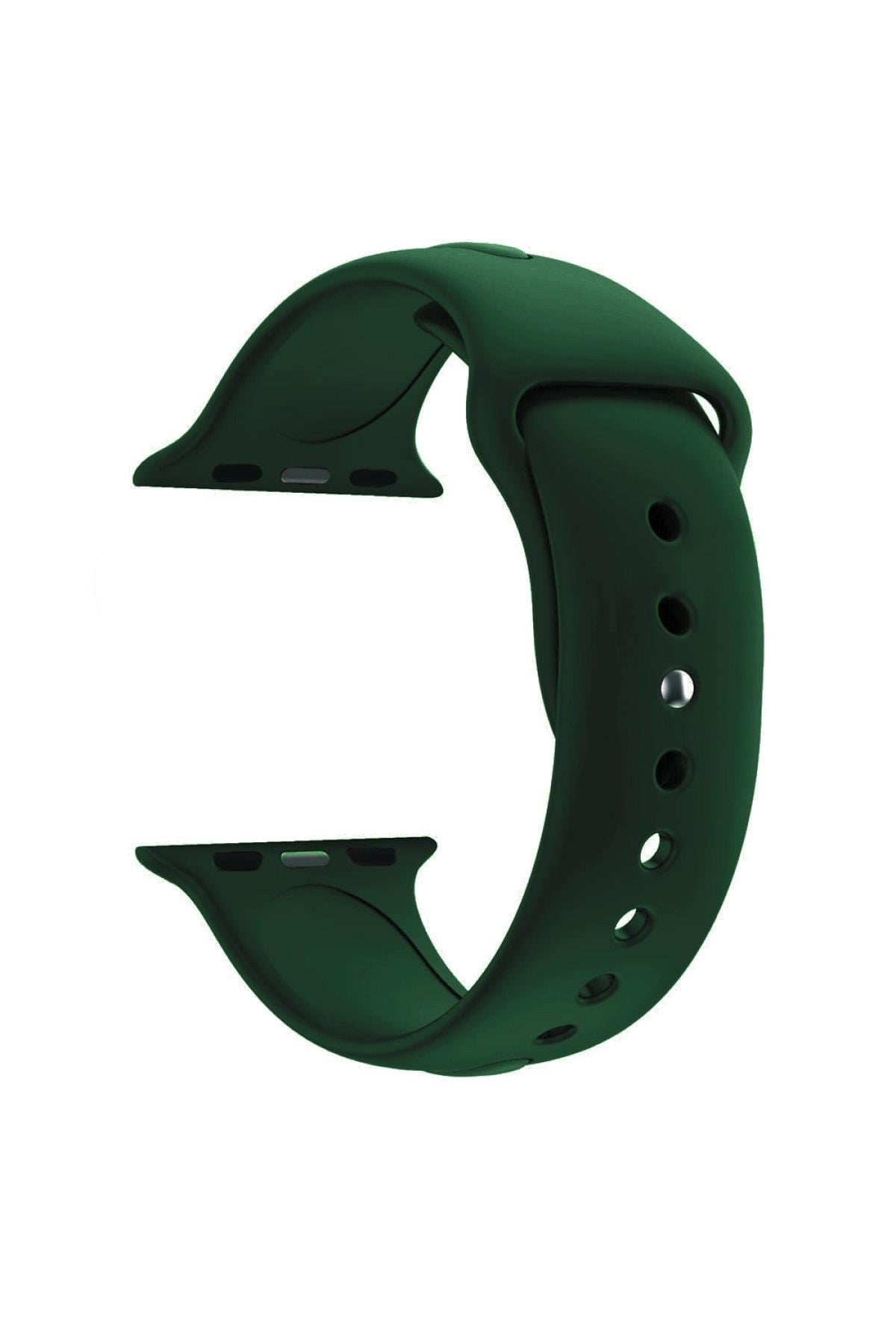 Apple Watch Se Için 44 Mm Small Beden(s/m Size) Silikon Kordon Pine Green(çam Yeşili)