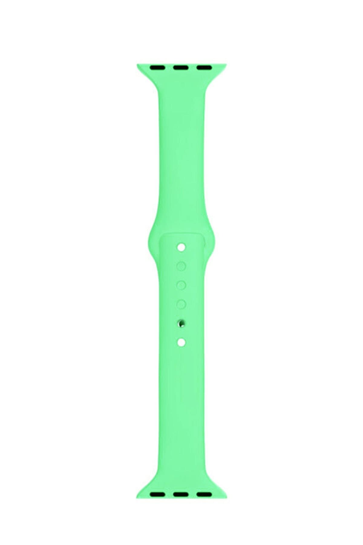 Apple Watch Seri 1 2 3 Için 38 Mm Slim Silikon Kordon Kayış Marine Green