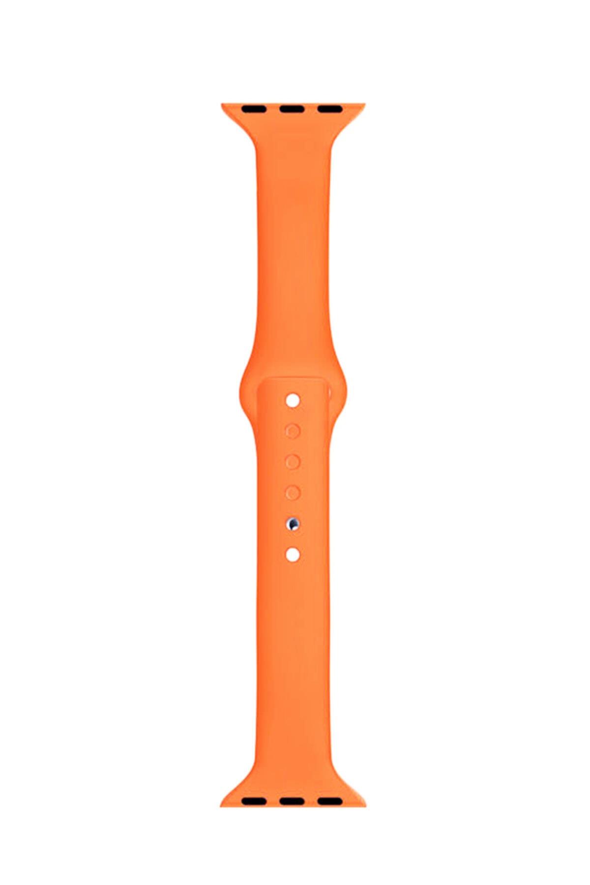 Apple Watch Seri 1 2 3 Için 42 Mm Slim Silikon Kordon Turuncu
