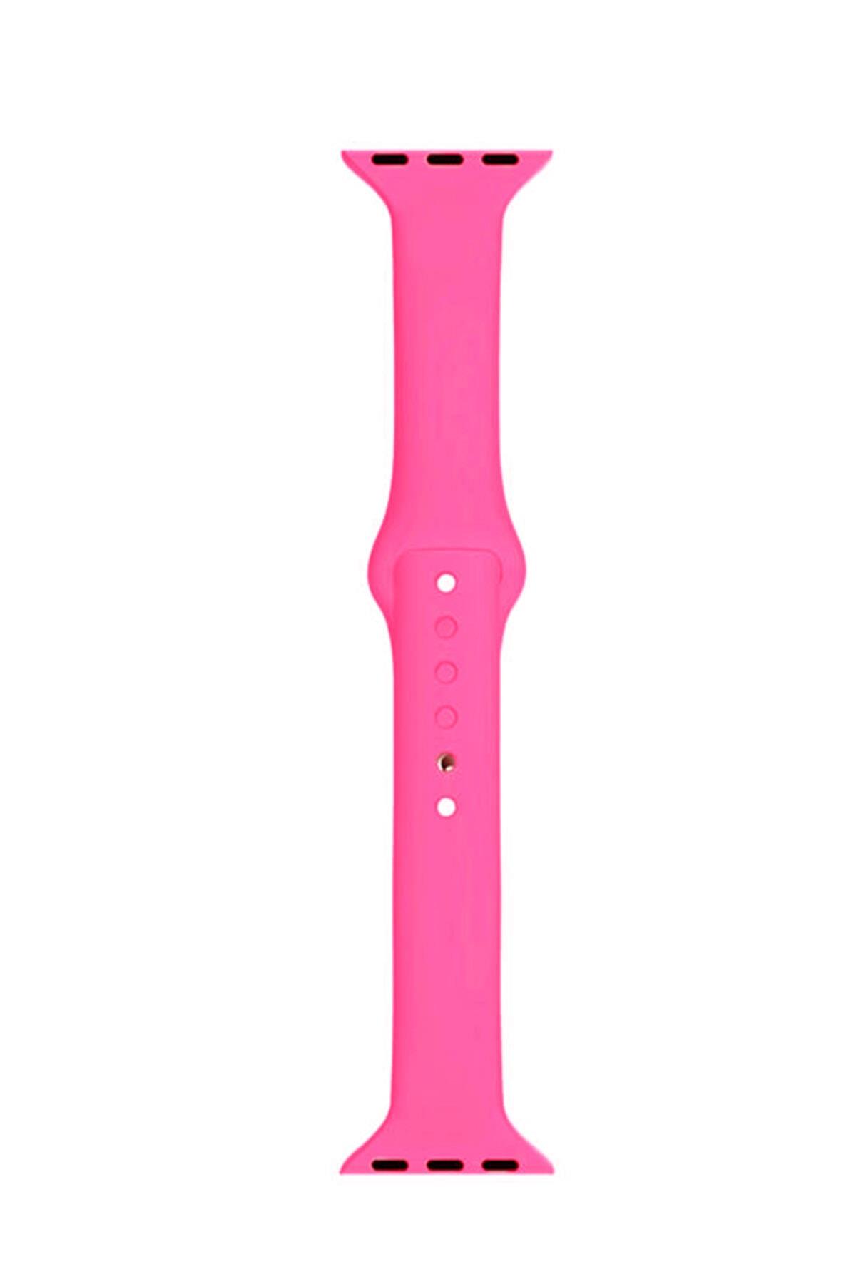 Apple Watch Seri 4 5 6 Için 44 Mm Slim Silikon Kordon Fuşya