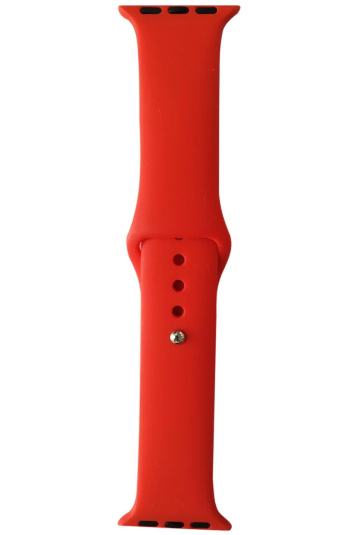 Apple Watch Series 4 5 Için 40 Mm Large Beden(m/l Sıze) Silikon Kordon Kırmızı