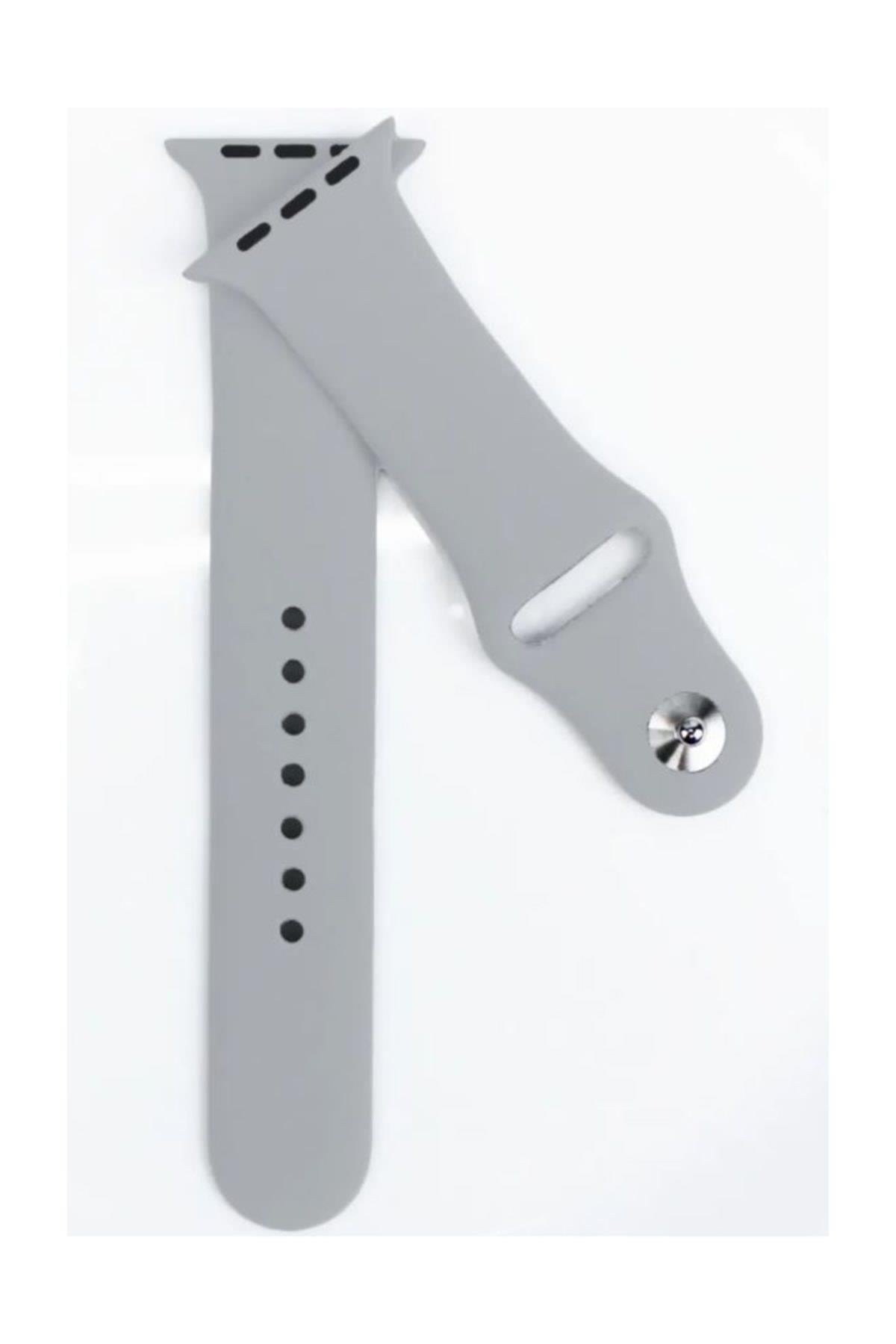 Apple Watch Series 4 5 Uyumlu Gri 44 mm Large Beden(m/l Sıze) Silikon Kordon