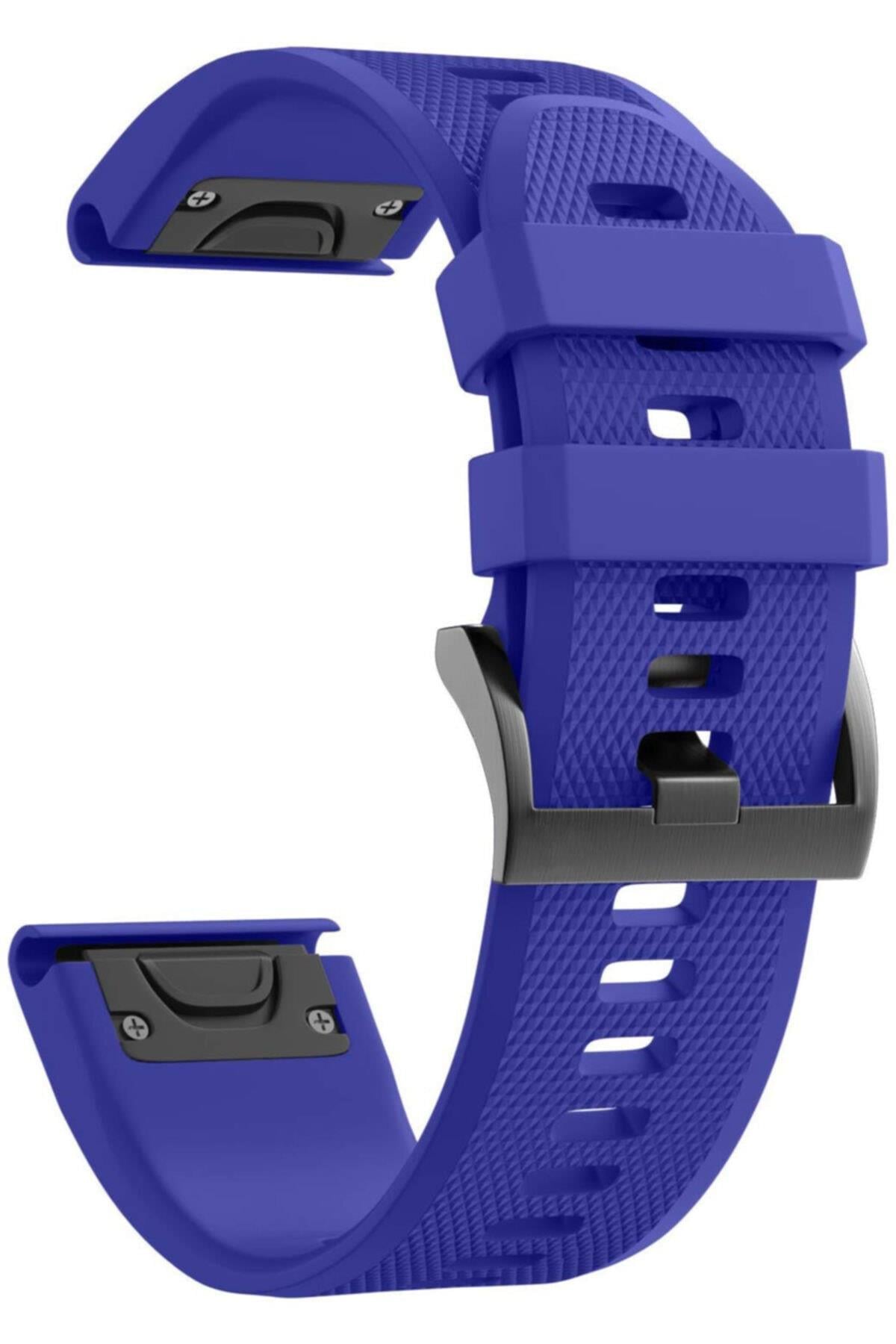 Fenix 6s Sapphire Için Quick Fit Özellikli Silikon Kordon Royal Mavi