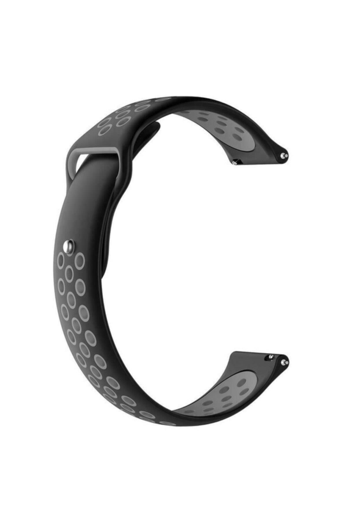 Fenix Chronos Için Delikli Silikon Kordon Siyah Gri