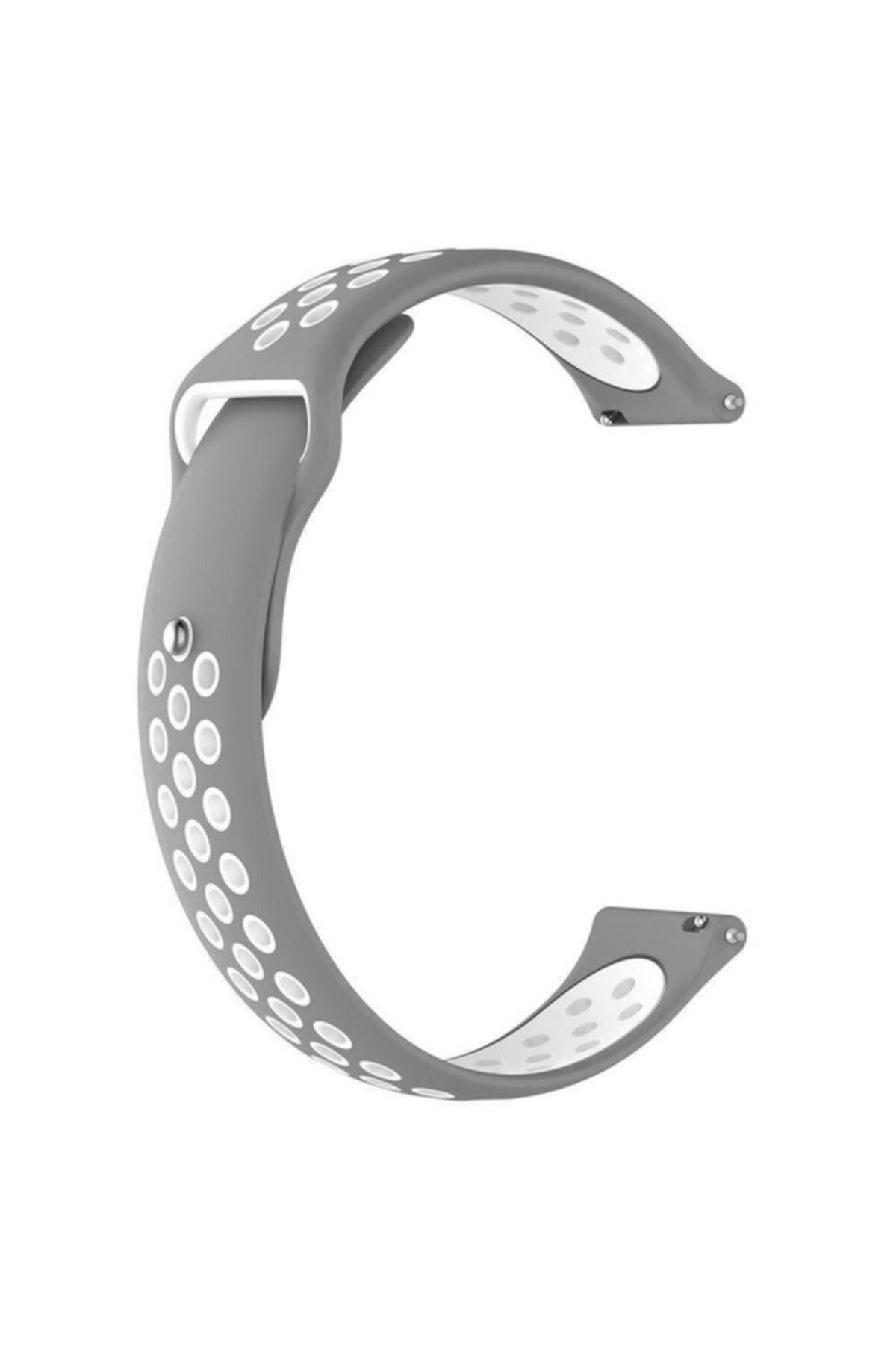 Fenix Chronos Için Delikli Silikon Kordon Gri Beyaz