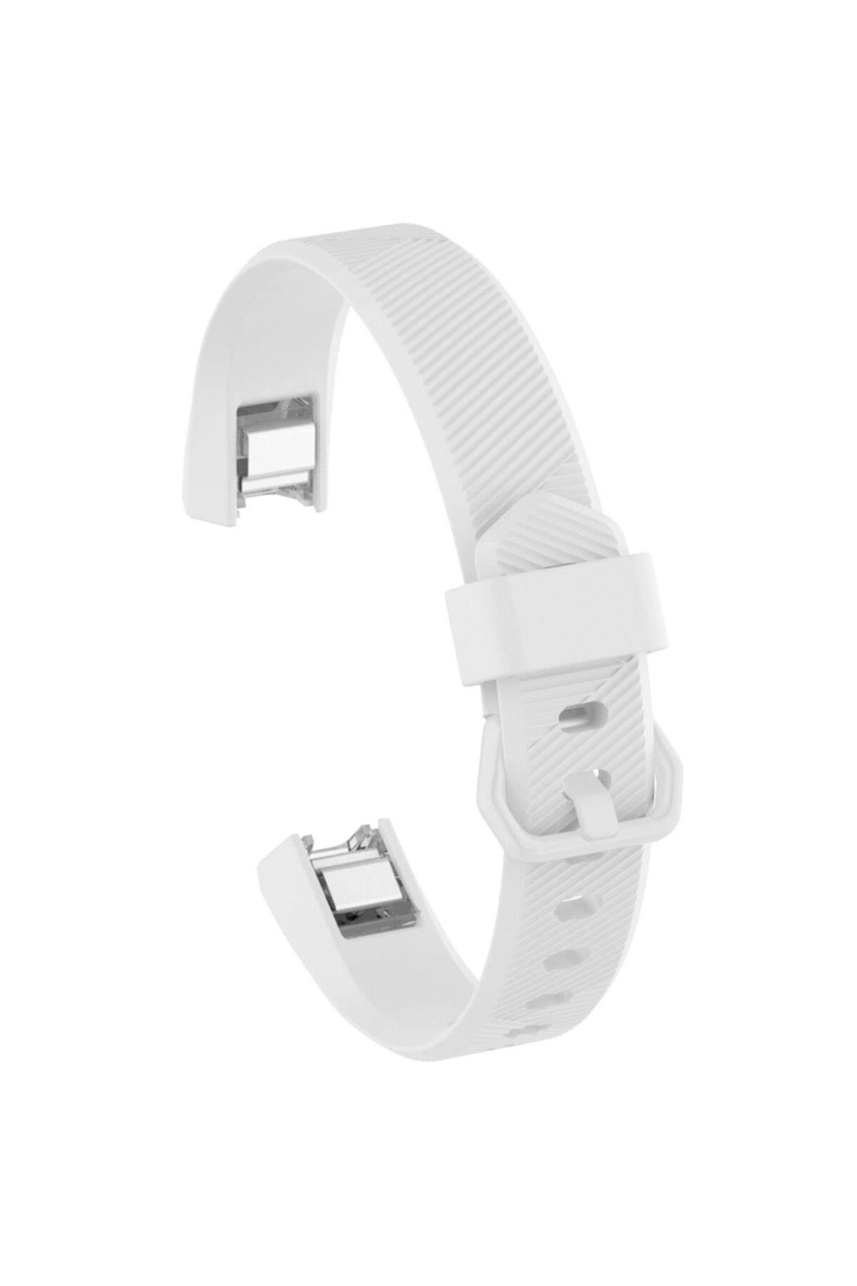 Fitbit Ace Uyumlu Large Beden(l Sıze) Tokalı Silikon Kordon Beyaz