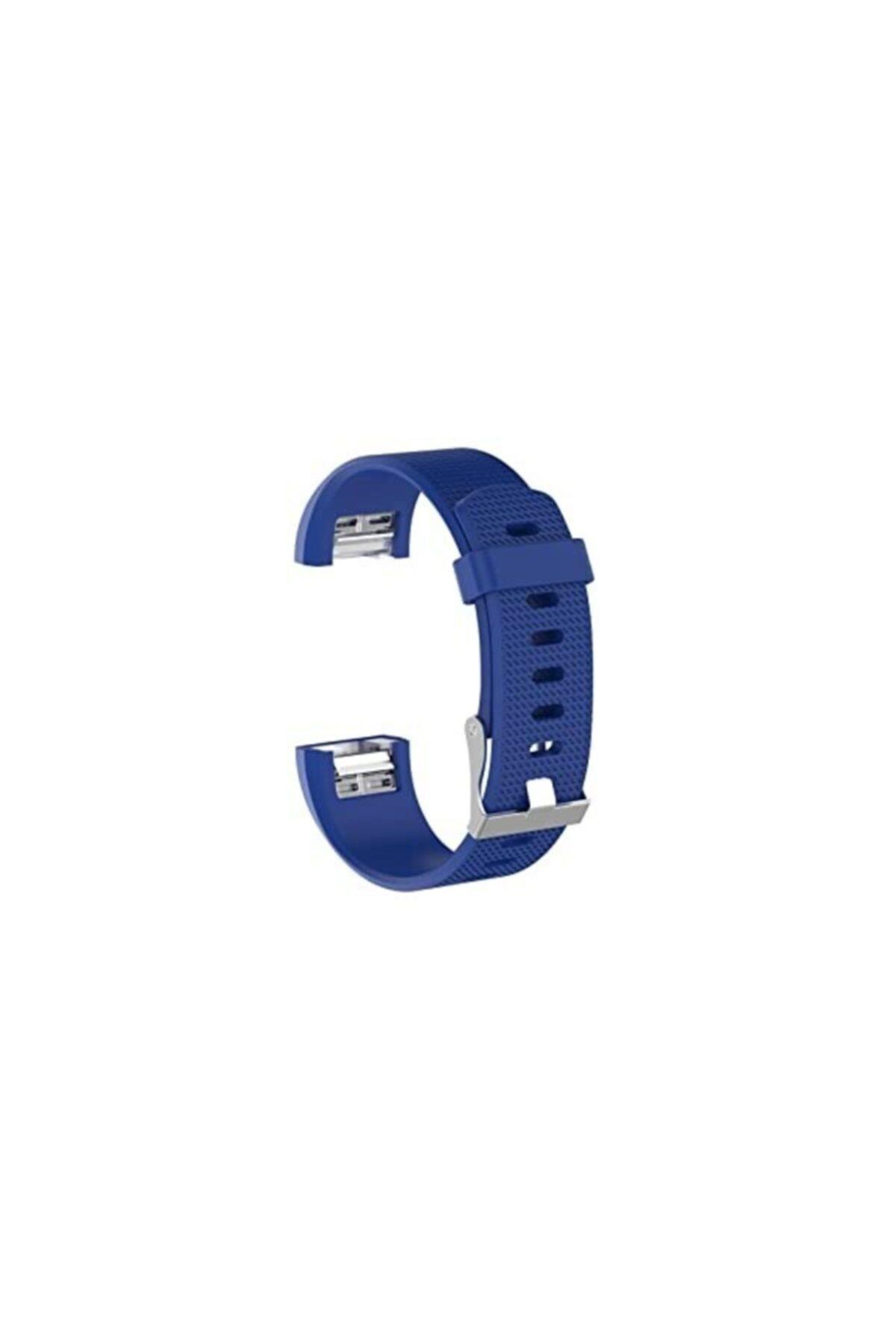 Fitbit Charge 2 Için Large Beden(l Sıze) Silikon Kordon Koyu Mavi