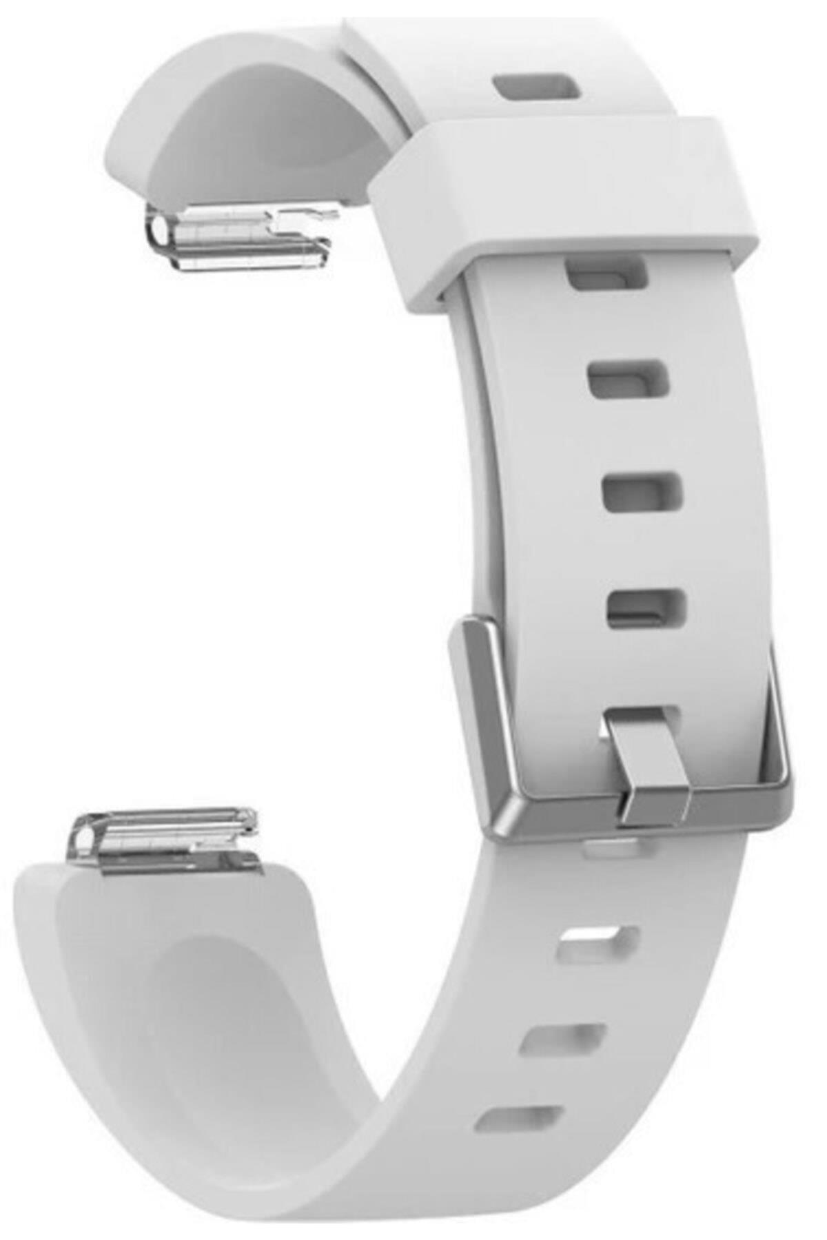 Fitbit Inspıre Uyumlu Large Beden(l Sıze) Silikon Kordon Beyaz
