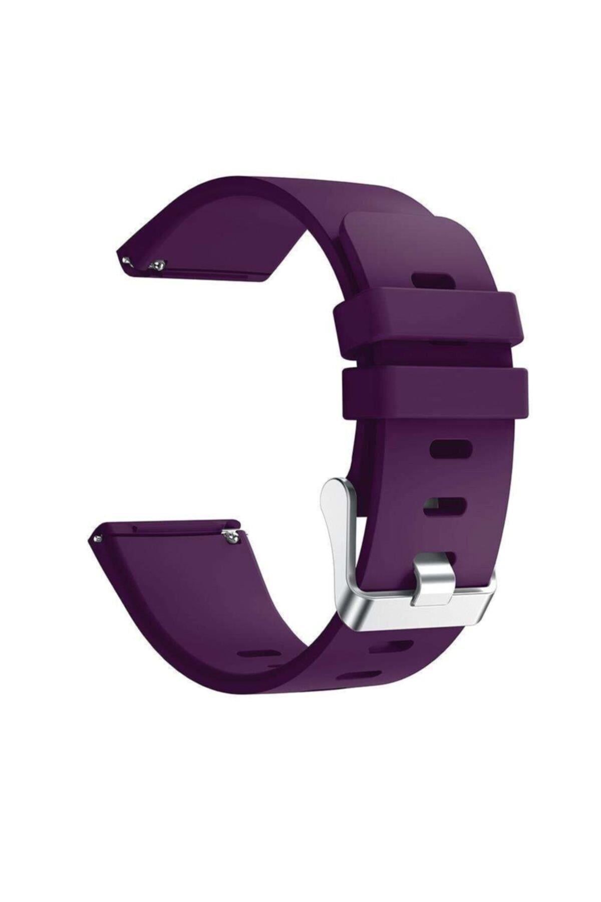 Fitbit Versa Fb504 Için Large Beden (L SIZE) Silikon Kordon Mor