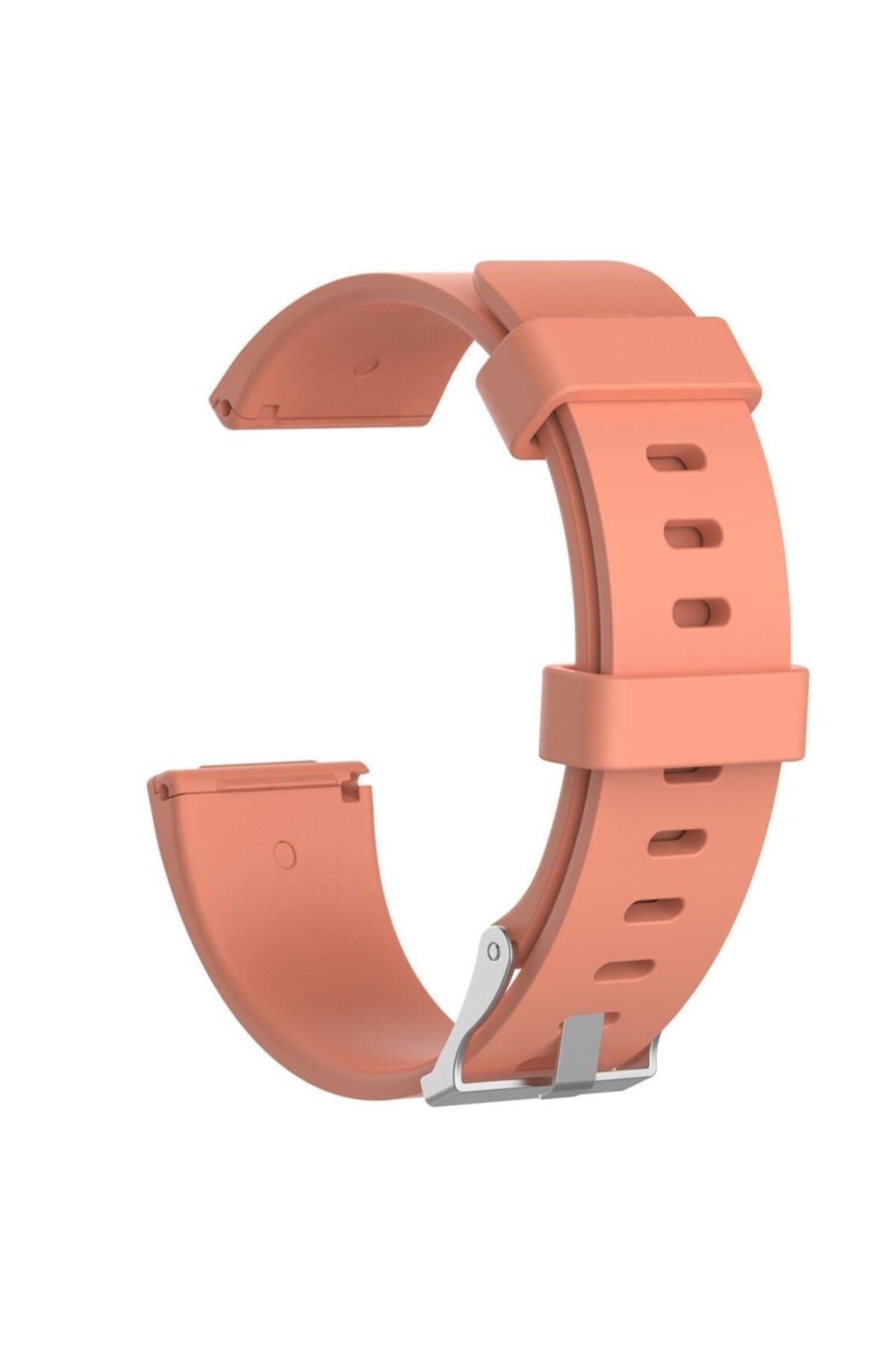 Fitbit Versa Fb504 - Versa 2 Fb507 - Versa Lite Fb415 Için Large Beden (L SIZE) Silikon Kordon Somon