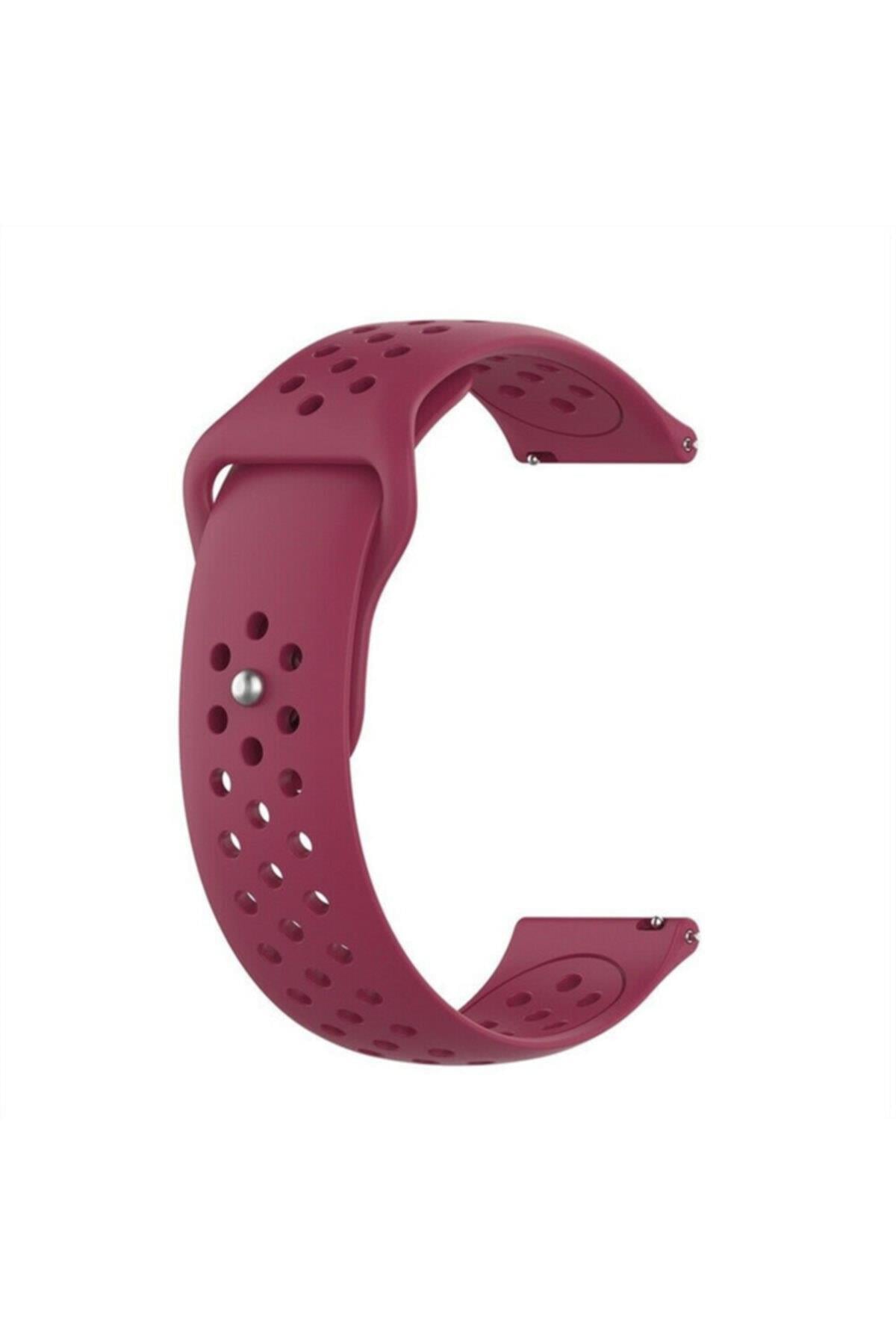Galaxy Active 2 44 Mm(Sm-r820) Için Delikli Silikon Kordon Bordo