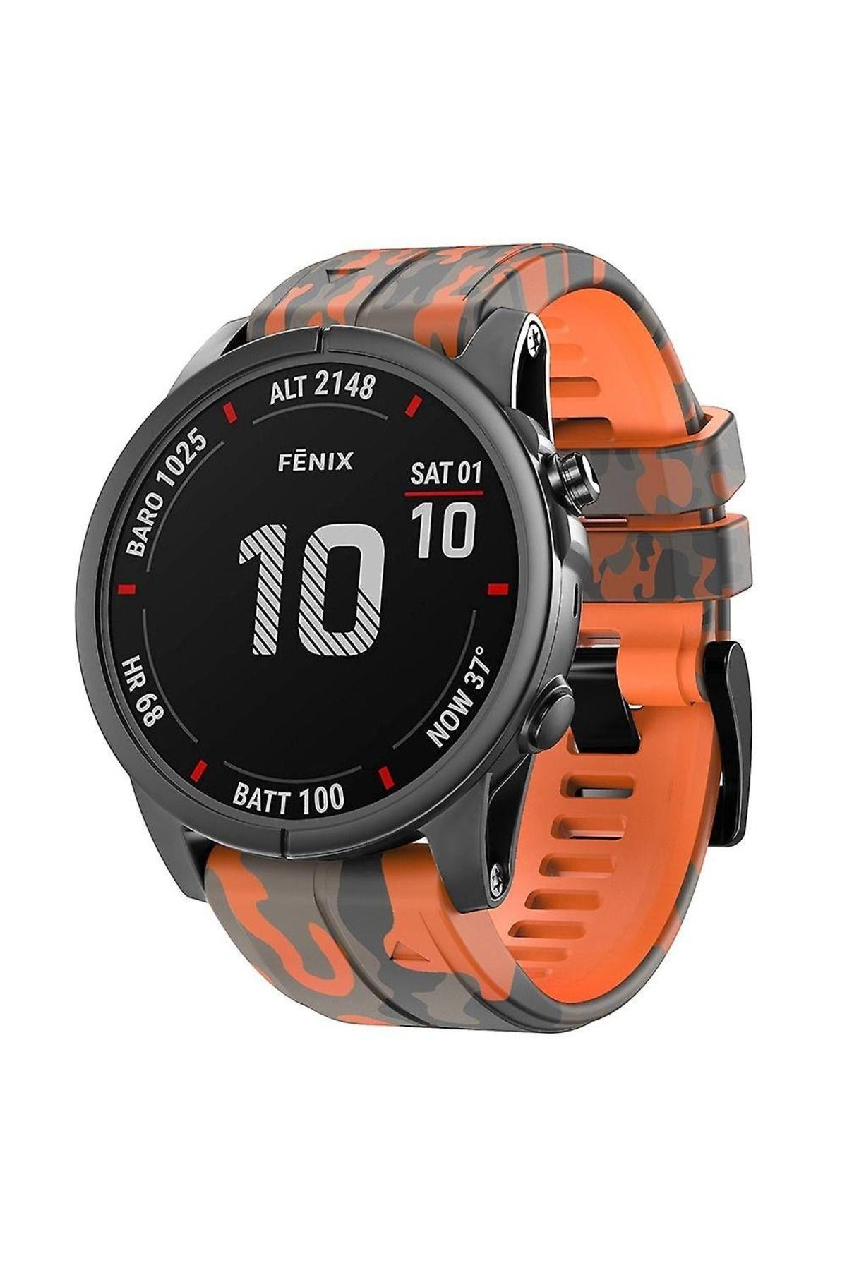 Garmin D2 Charlie (26MM) Kamuflaj Silikon Saat Kordonu