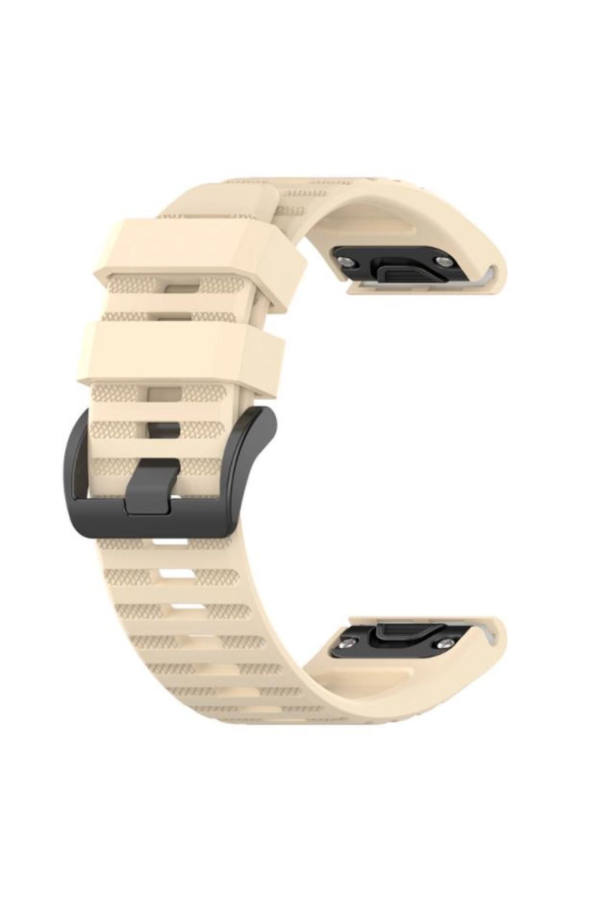 Garmin Darth Vader Uyumlu Quick Fit Özellikli Silikon Kordon Kayış Krem