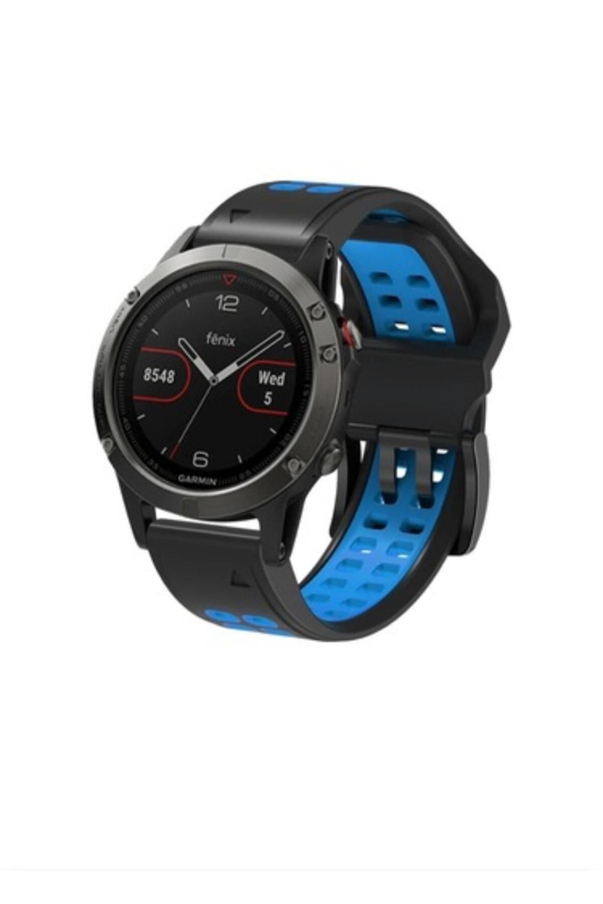 Garmin fenix 3  (26MM) Hızlı Bırakma Çift Sıralı Silikon Saat Kordonu