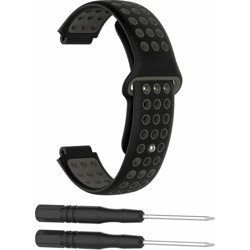 Garmin Forerunner 235 Için Delikli Silikon Kordon Siyah Gri