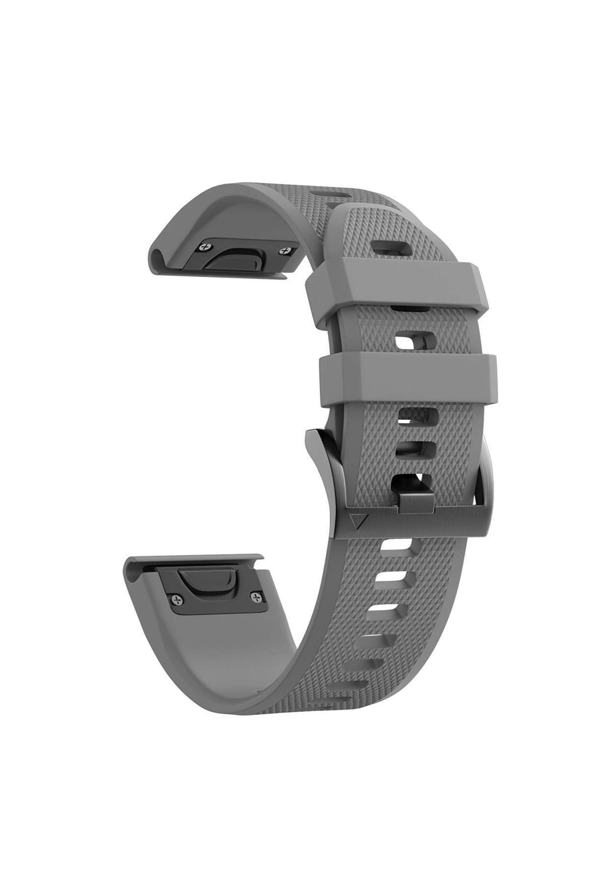 Garmin Tactix Charlie Için Quick Fit Özellikli Silikon Kordon Gri