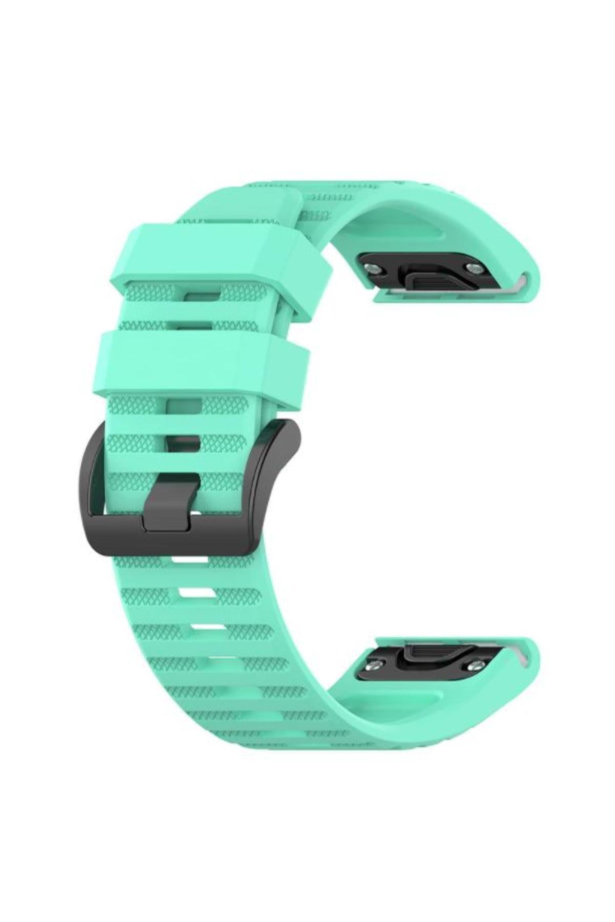 Garmin Tactix Delta Için Quick Fit Özellikli Silikon Kordon Kayış Turkuaz
