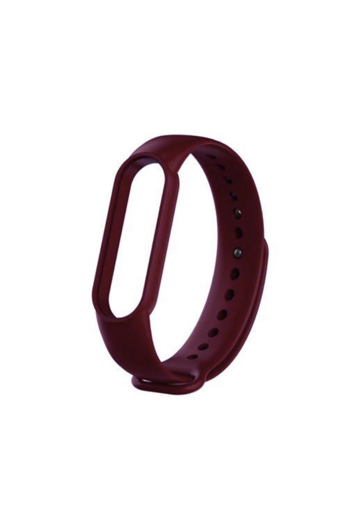 Mi Band 5-6 Için Silikon Kordon Bordo