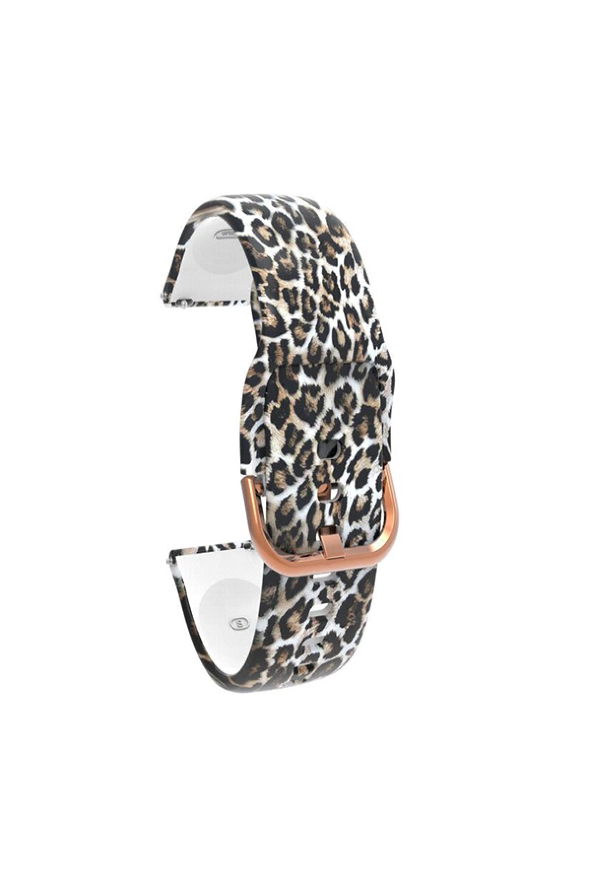 Mi Watch Uyumlu Desenli Silikon Kordon Leopar