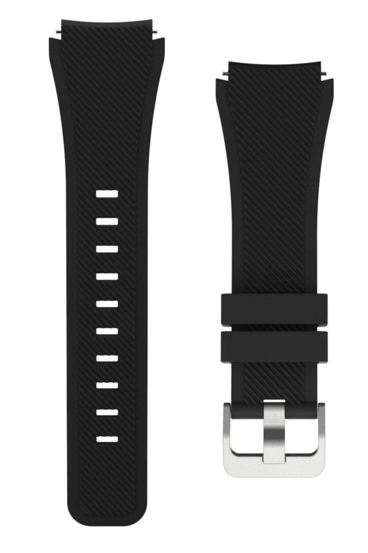 Samsung Galaxy Watch 46 Mm(Sm-r800) Için Silikon Kordon Siyah