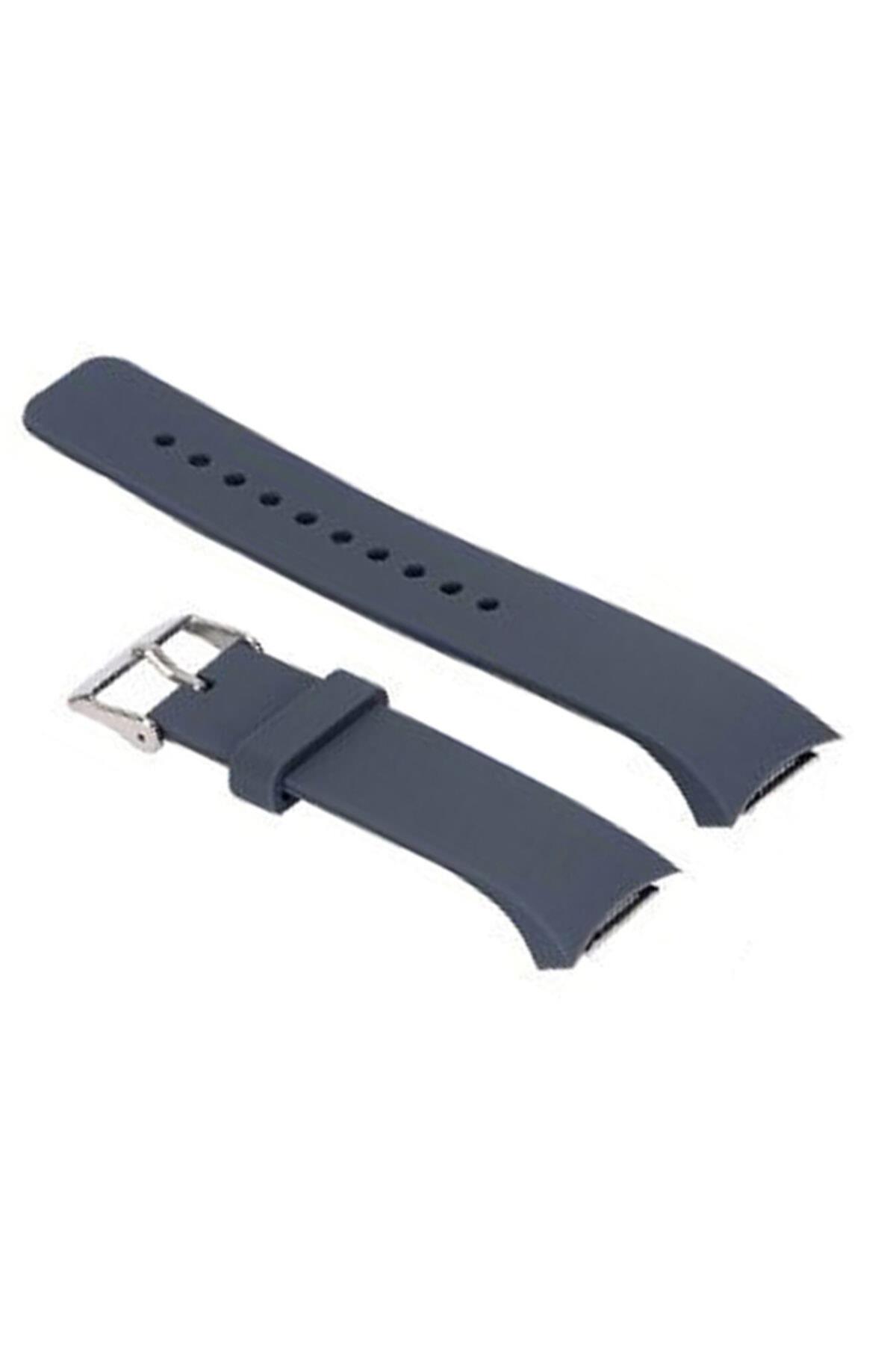 Samsung Gear Fit 2 R360 Için Adaptörlü Silikon Kordon Gri