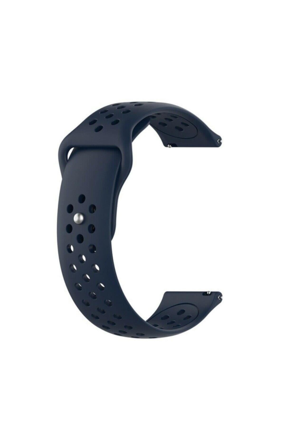 Amazfit Bip Uyumlu Delikli Silikon Kordon Lacivert