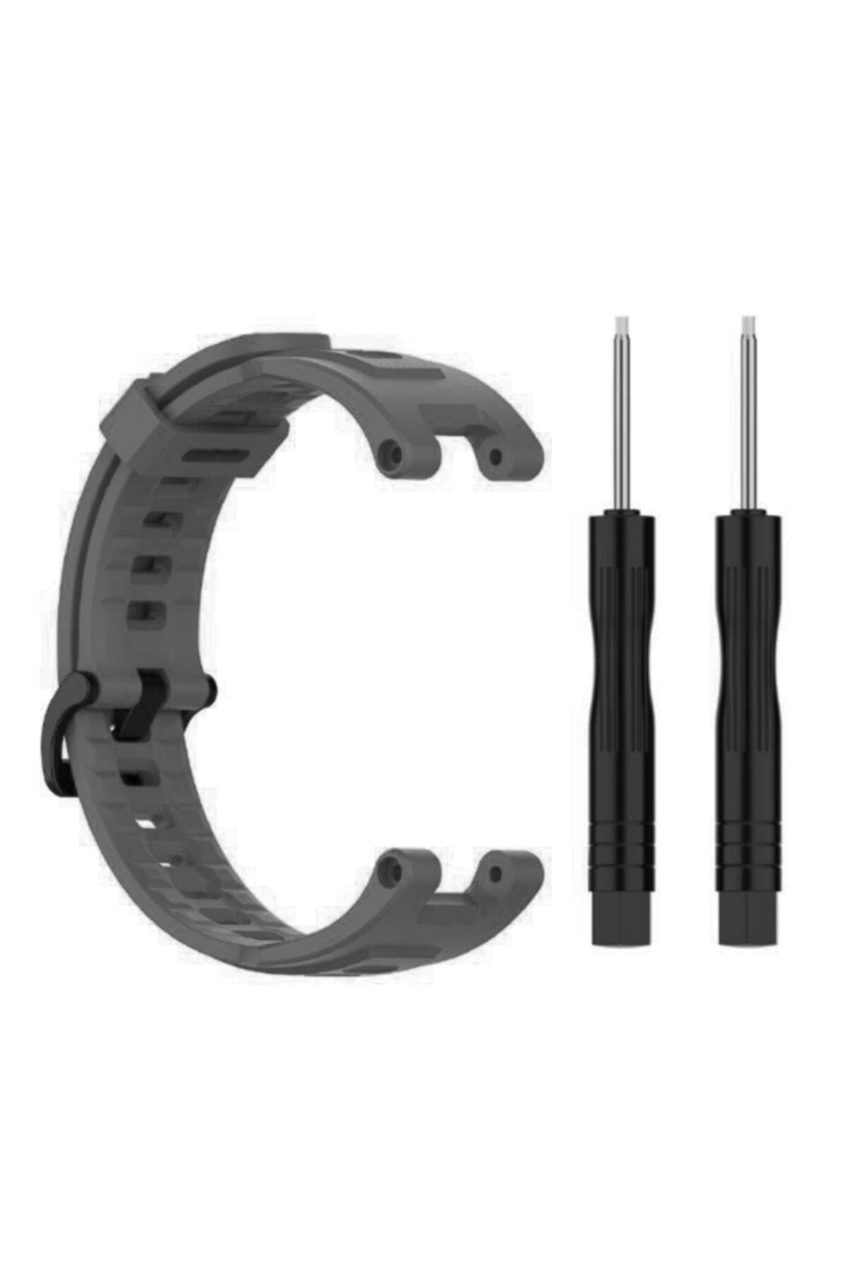 Amazfit T-rex Uyumlu Silikon Kordon Gri