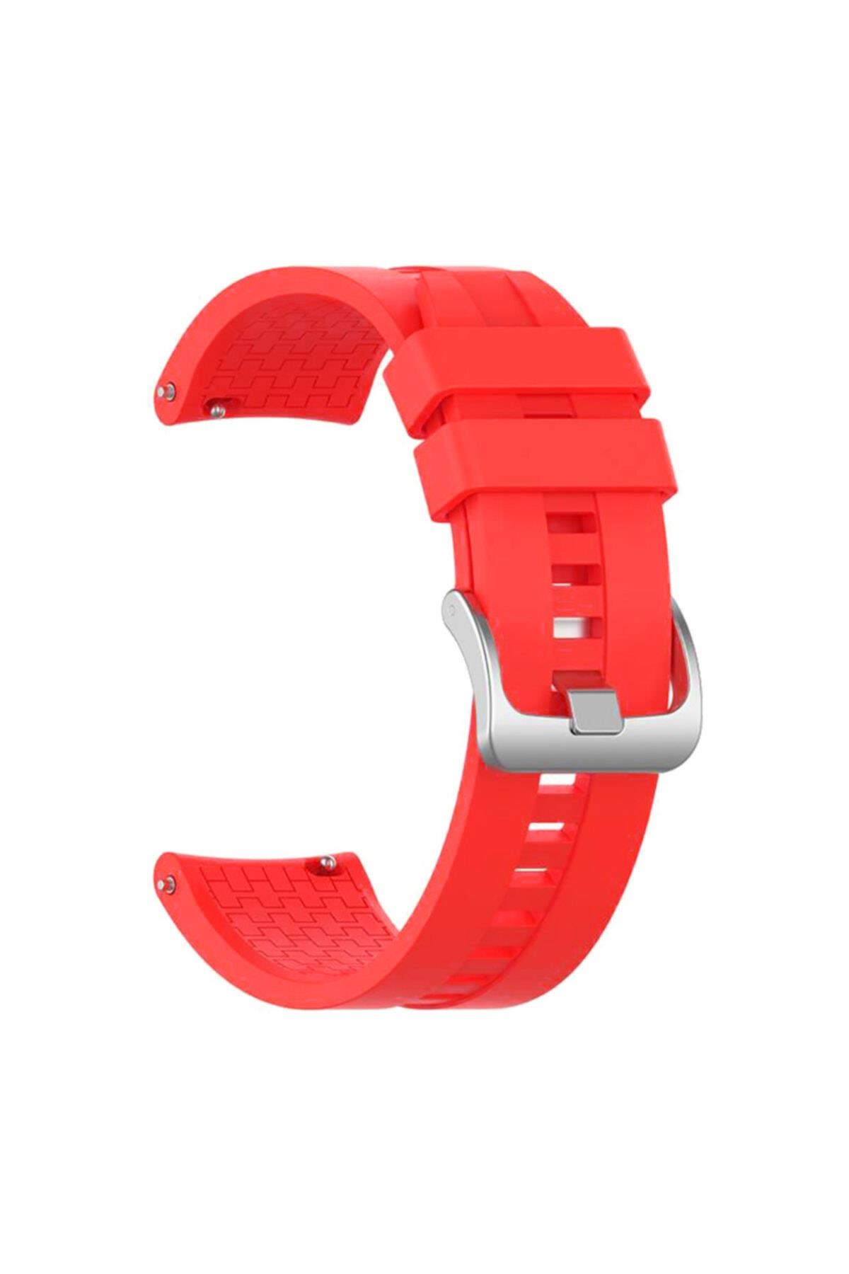 Amazfit Tamister Için Silikon Kordon Kayış Kırmızı