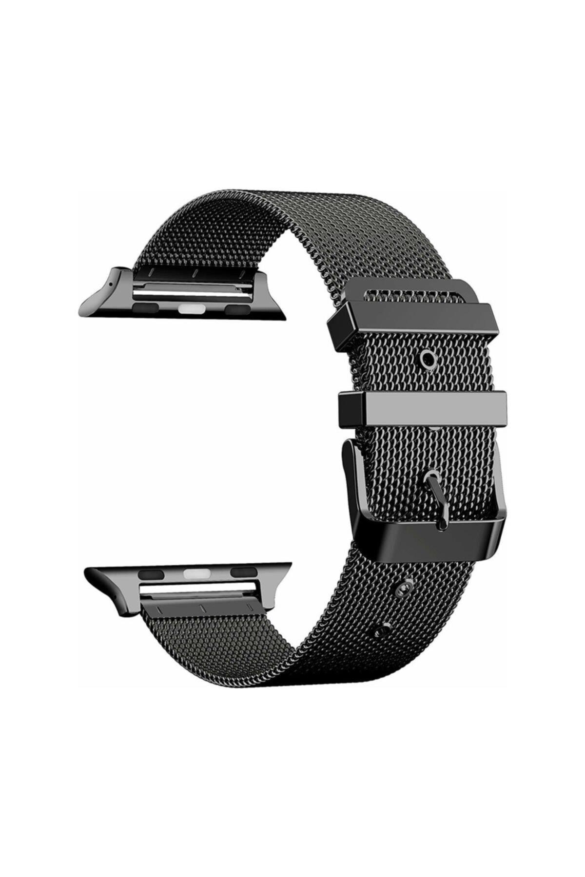 Apple Watch Için 38-40 Mm Siyah Metal Hasır Kordon