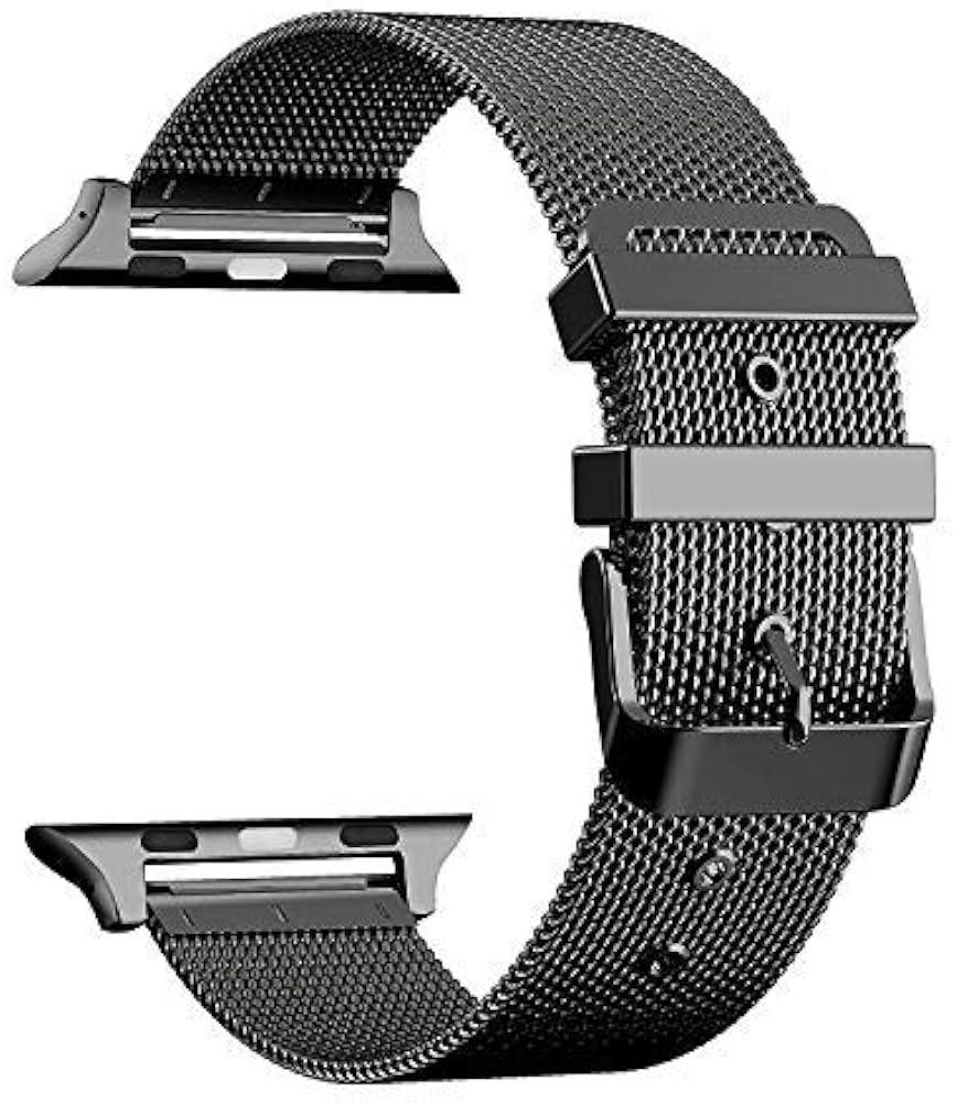 Apple Watch Için 42 - 44 Mm Metal Hasır Kordon Siyah