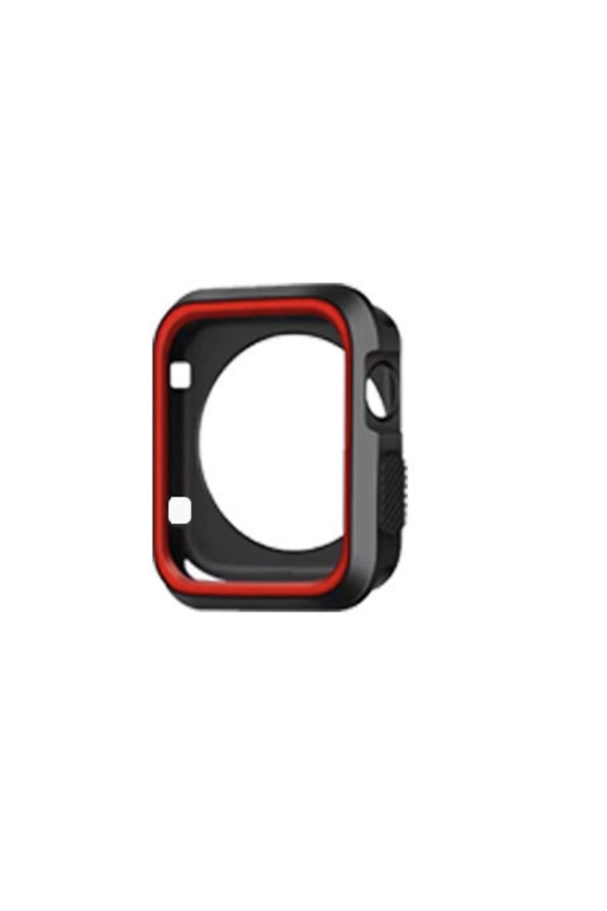 Apple Watch Seri 1 2 3 Için 38 Mm Siyah Kırmızı Iki Renkli Silikon Tpu Kılıf