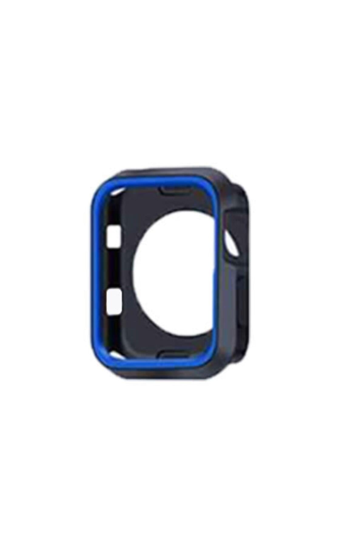 Apple Watch Seri 1 2 3 Için 38 Mm Siyah Lacivert Iki Renkli Silikon Tpu Kılıf