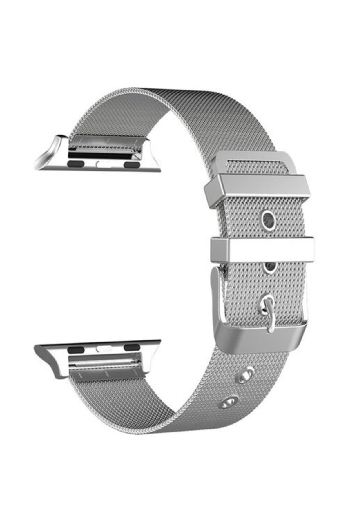 Apple Watch Seri 1 2 3 Için 42 Mm Gümüş Metal Hasır Kordon