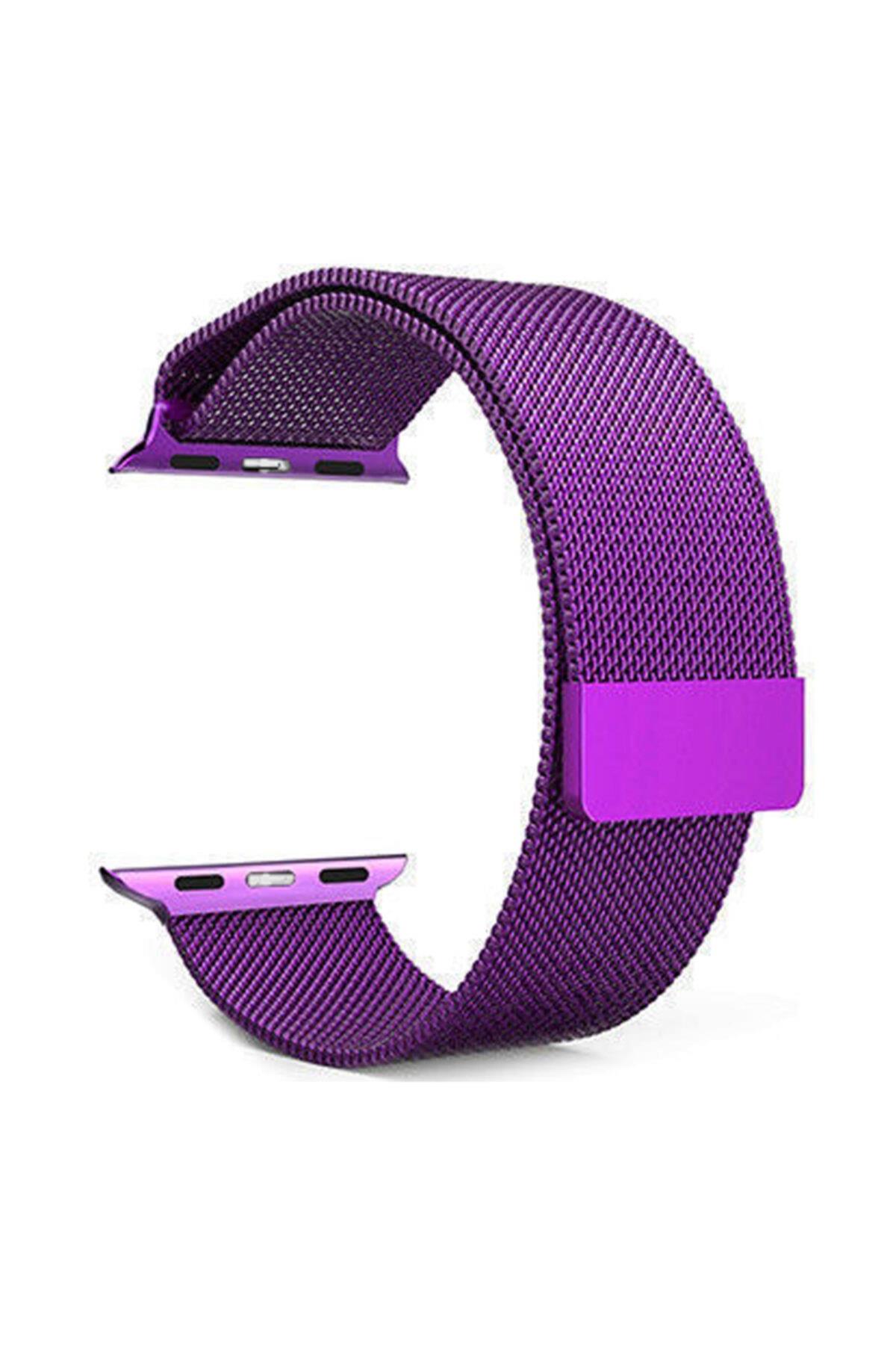 Apple Watch Seri 4 5 6 40 Mm Için Metal Milanese Kordon Bordo
