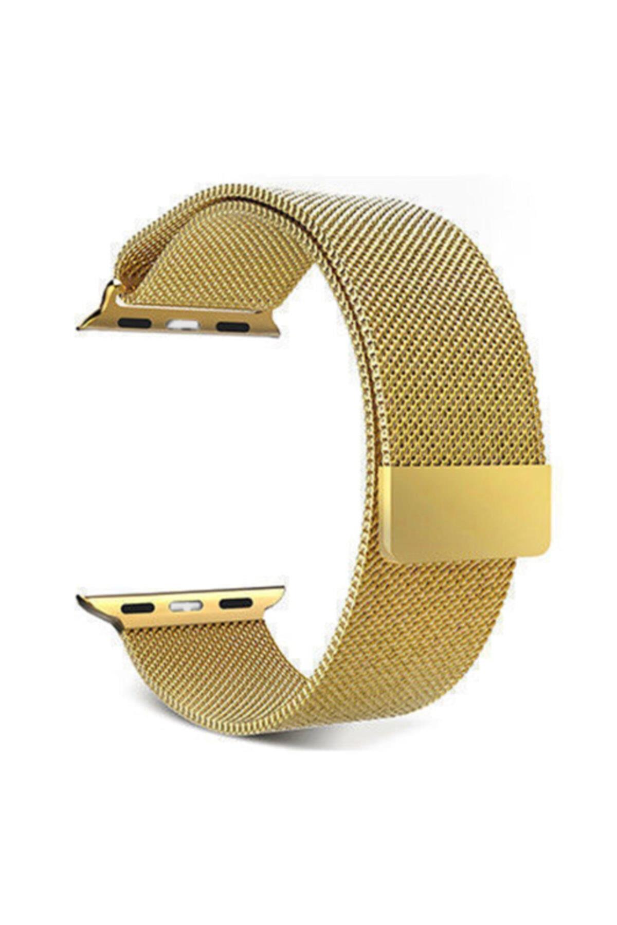 Apple Watch Seri 4 5 6 44 Mm Için Metal Milanese Kordon Gökkuşağı