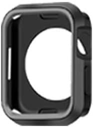 Apple Watch Seri 4 Için 44 Mm Siyah Gri Iki Renkli Silikon Tpu Kılıf