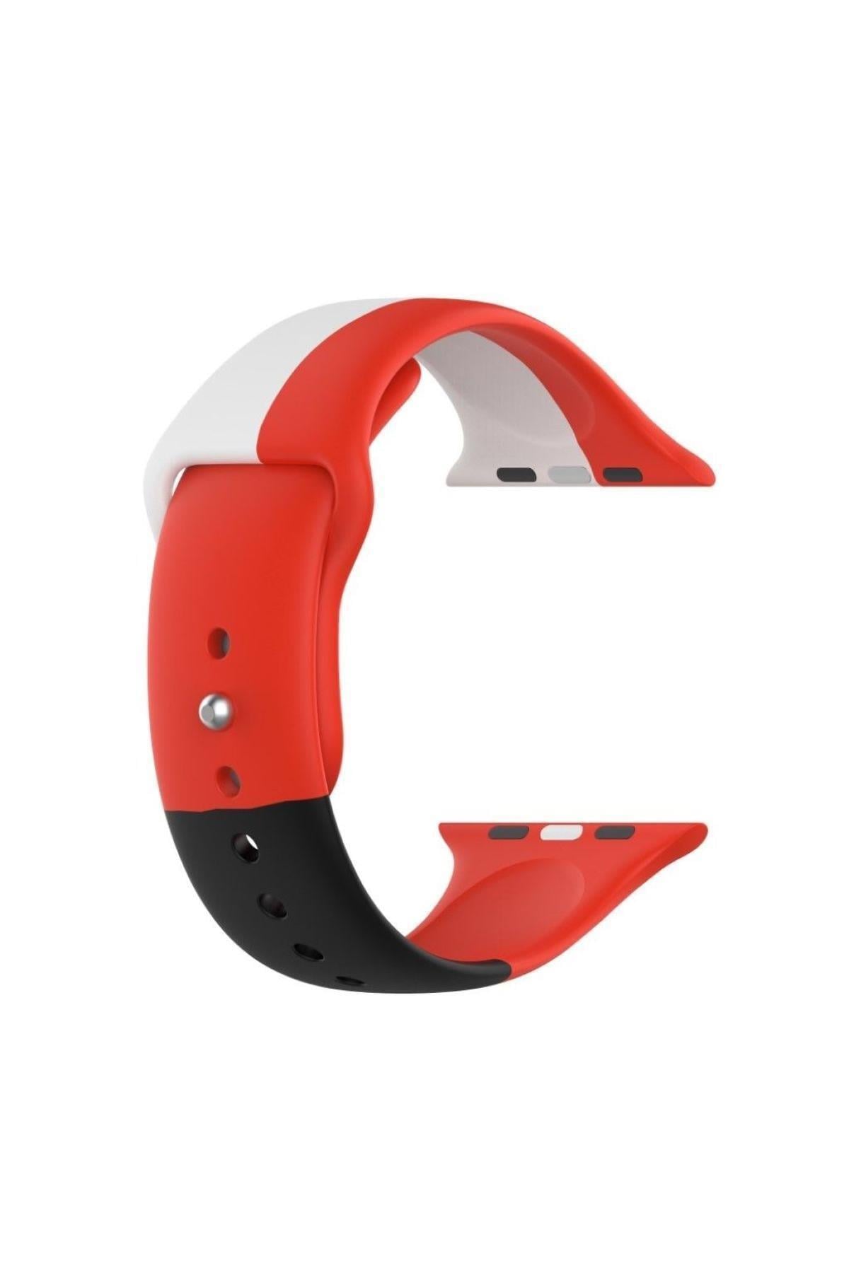 Apple Watch Seri 456 40mm Için Small(s Sıze) Üçrenkli Silikon Kordon Mavi-mor-f.yeşili