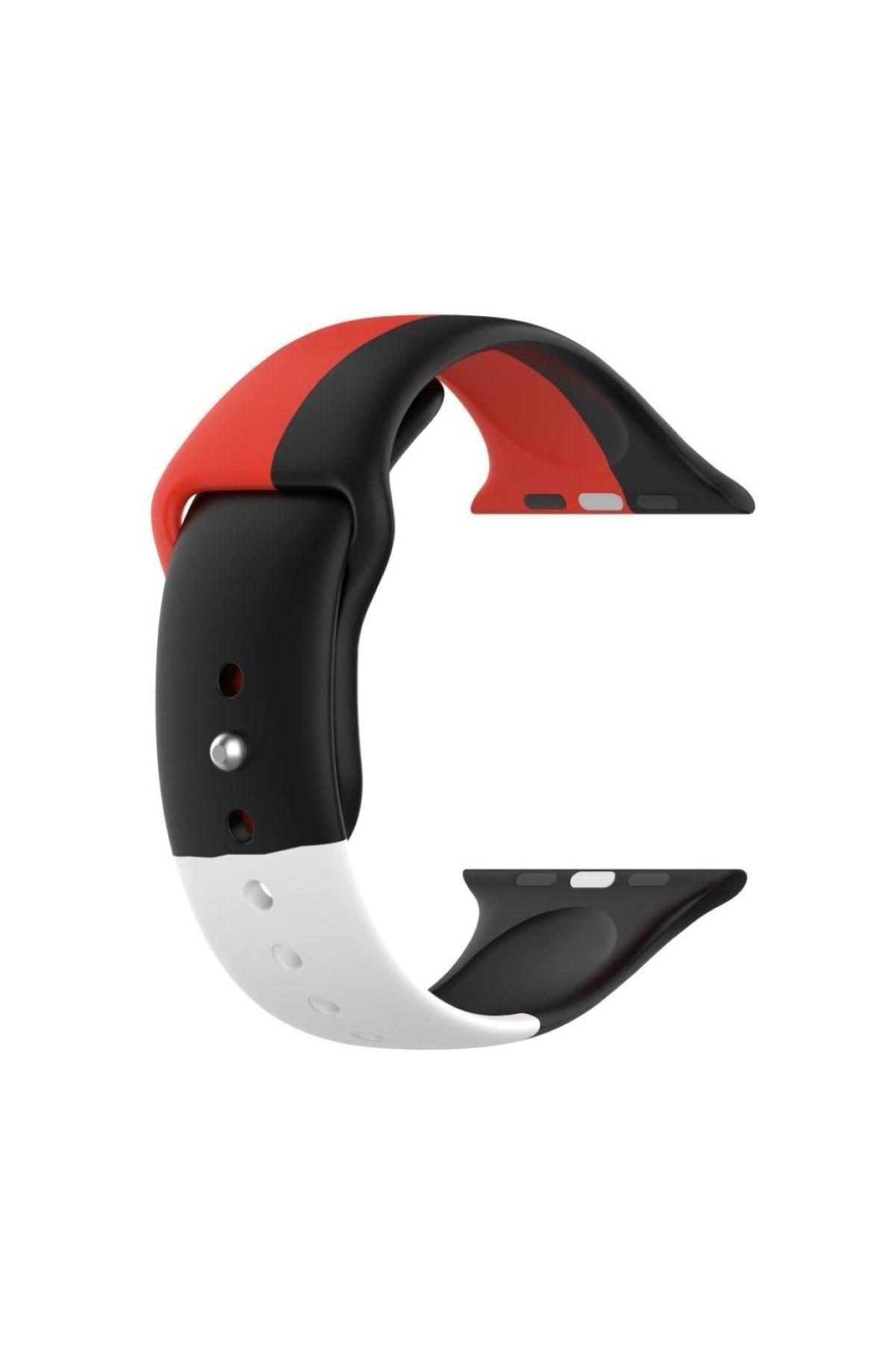 Apple Watch Seri 456 44mm Için Small(s Sıze) Üçrenkli Silikon Kordon Mavi-mor-f.yeşili